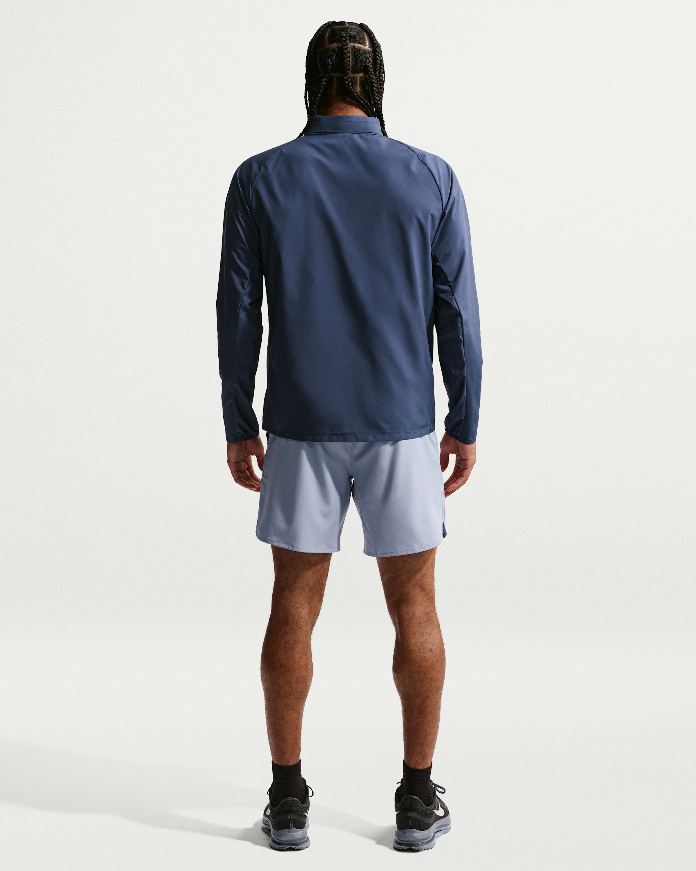 Nike Miler Men's Repel UV Protection Hooded Running Jacket - Midnight Navy/Midnight Navy - View 5