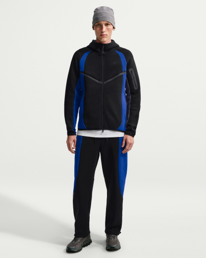 Nike Tech Men's Colour-Block Full-Zip Fleece Windrunner Jacket - Black/Old Royal/Black - View 4