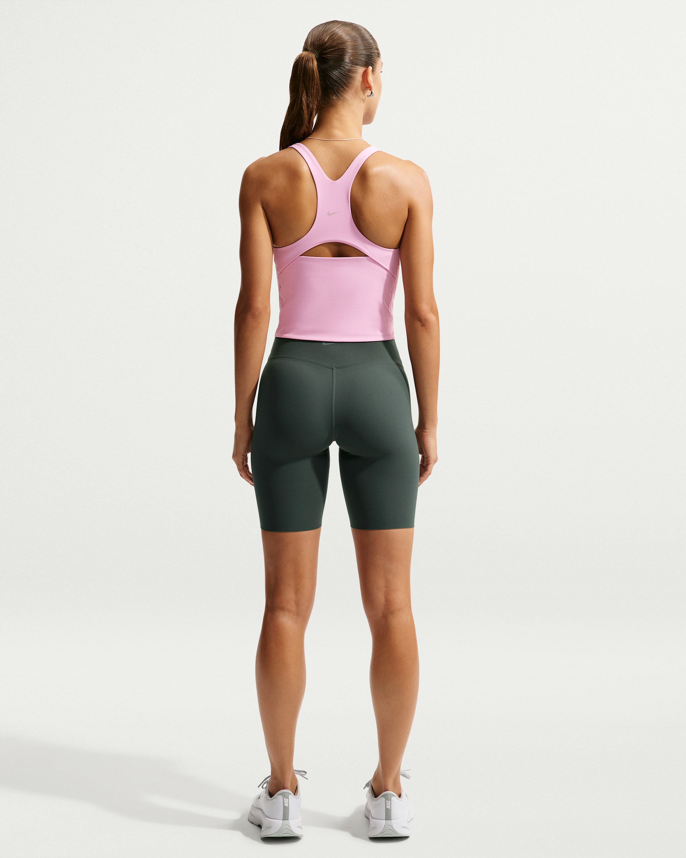 Nike Zenvy Women's High-Waisted 20.5cm (approx.) Biker Shorts - Camo Green/White - View 5
