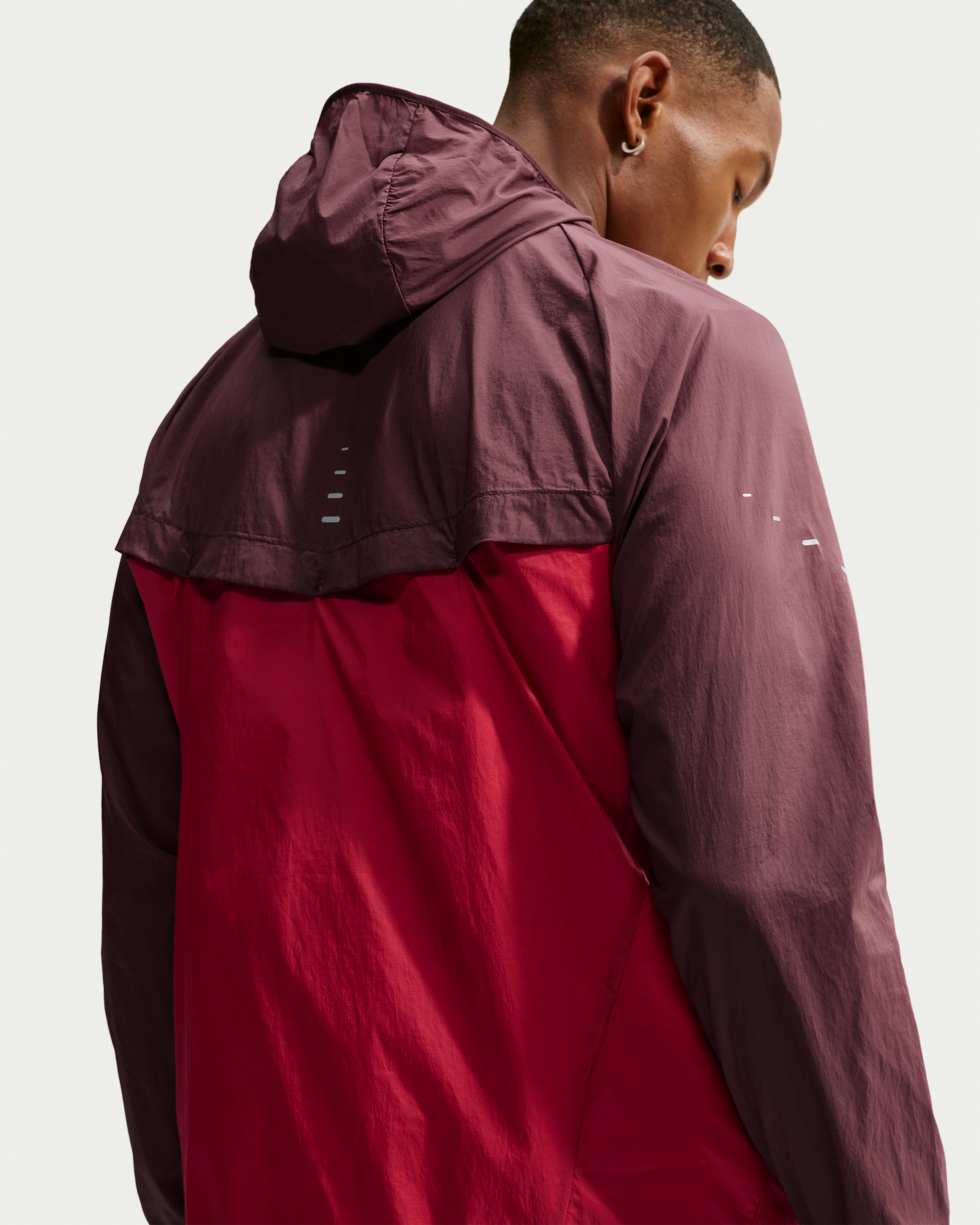 Nike Stride Men's Repel UV Running Jacket - Mystic Dates/Tough Red - View 2