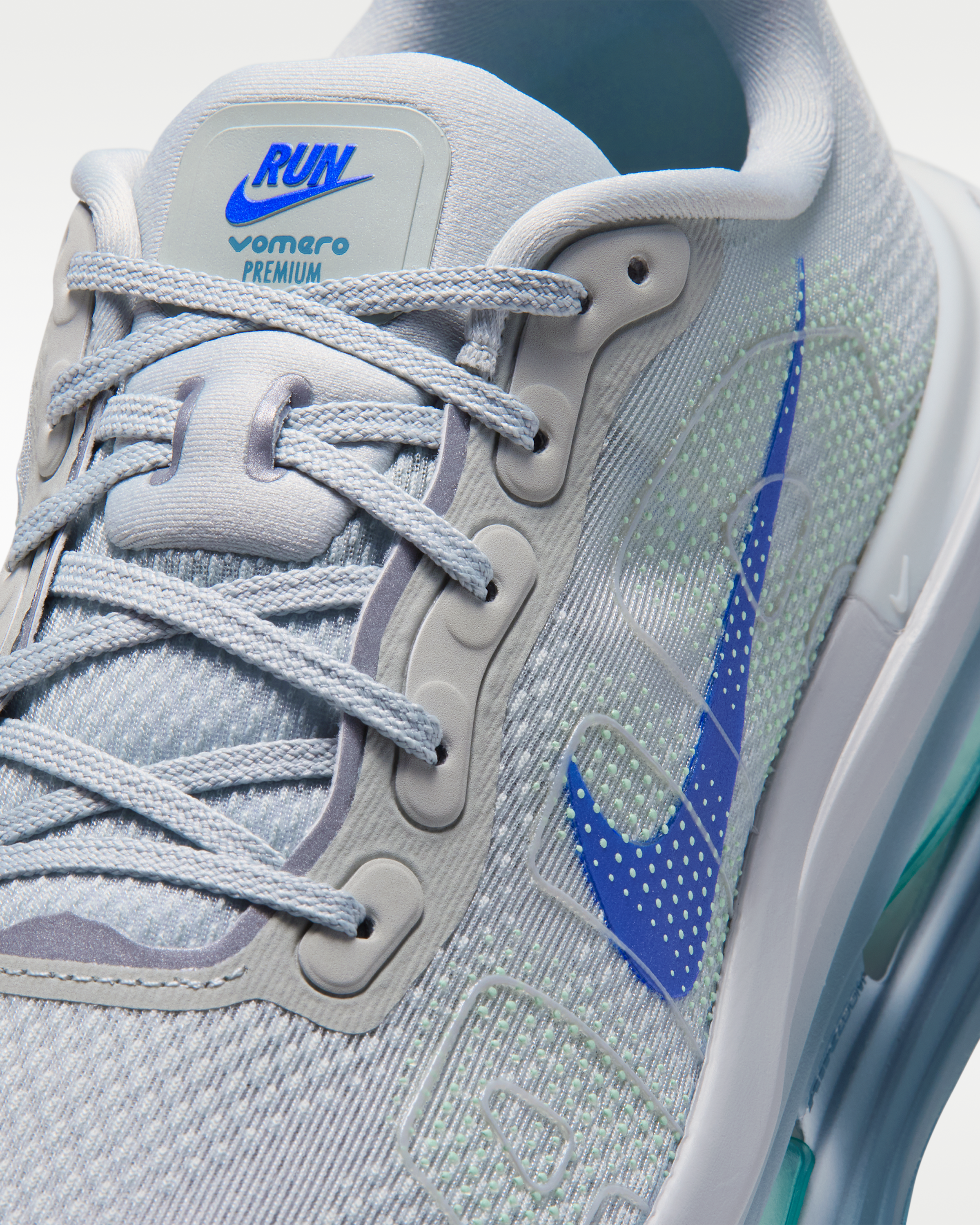 Nike Vomero Premium Men's Road Running Shoes - Grey Mist/Smoky Blue/Barely Green/Racer Blue - View 7