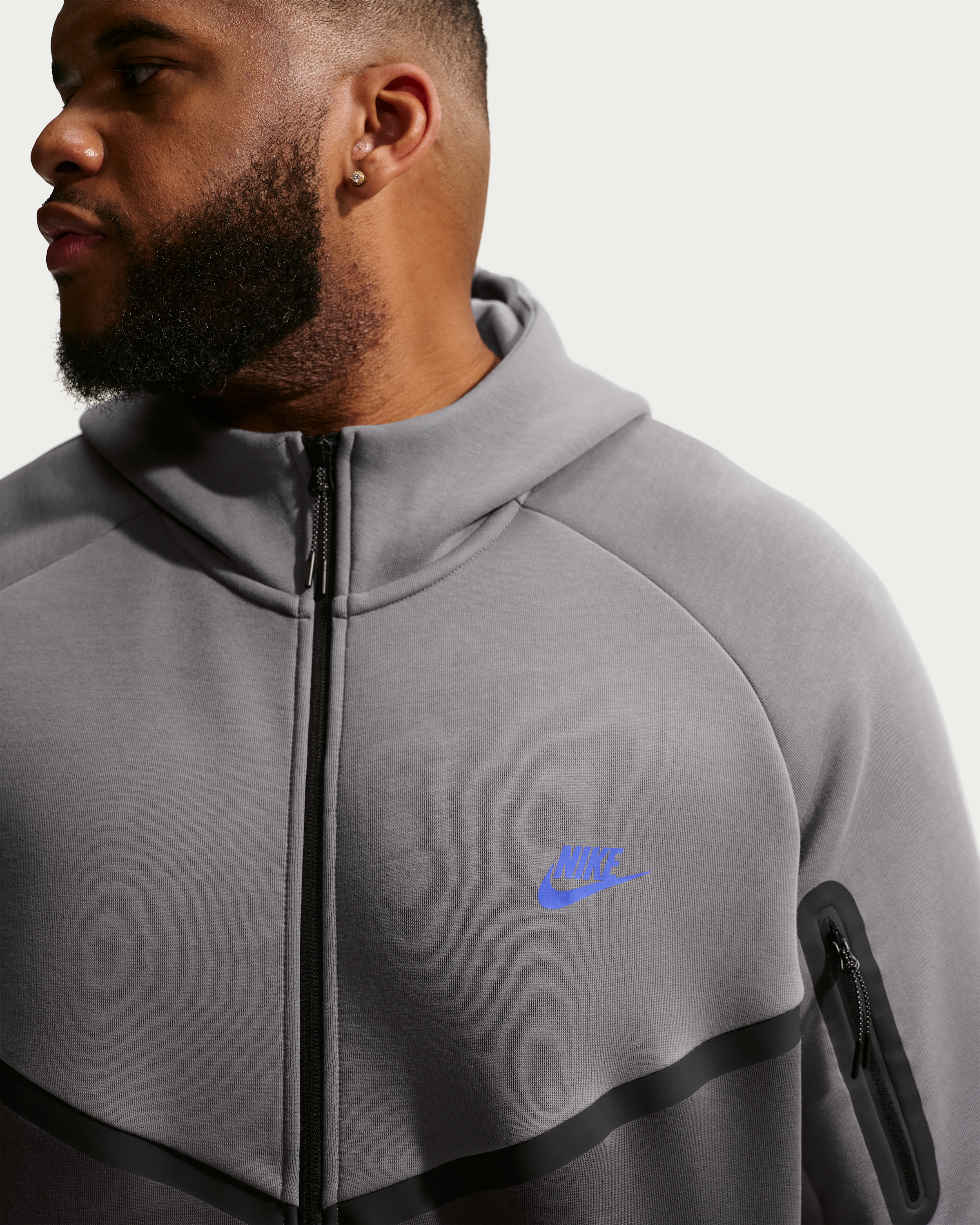 Nike Tech Men's Fleece Windrunner Full-Zip Jacket - Pencil Point/Medium Ash/College Grey/Sapphire - View 9
