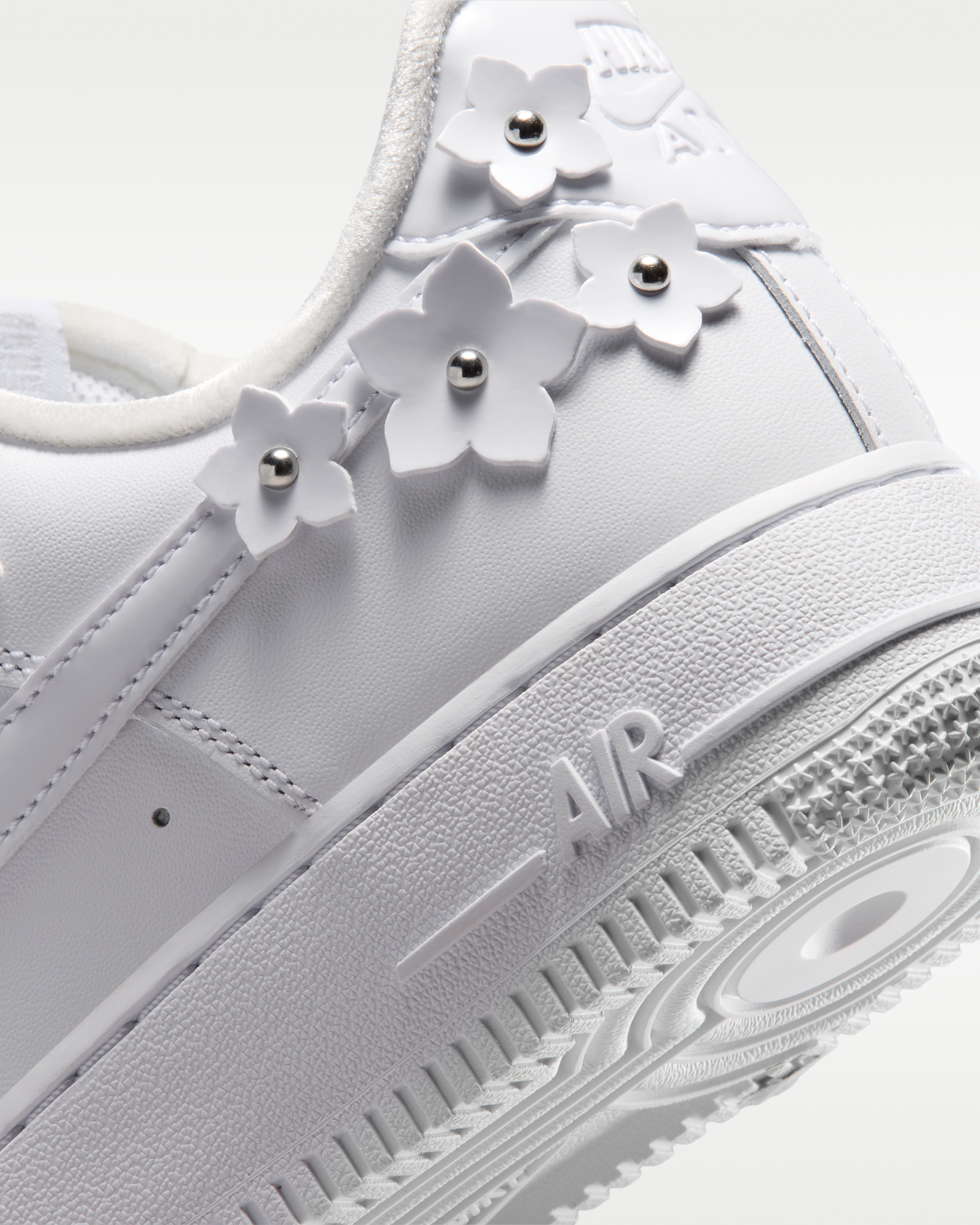 Nike Air Force 1 '07 'Florette' Women's Shoes - White/Wolf Grey/Metallic Silver/White - View 8