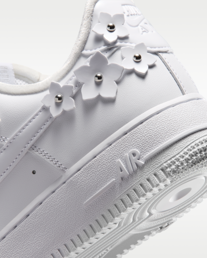 Nike Air Force 1 '07 'Florette' Women's Shoes - White/Wolf Grey/Metallic Silver/White - View 8