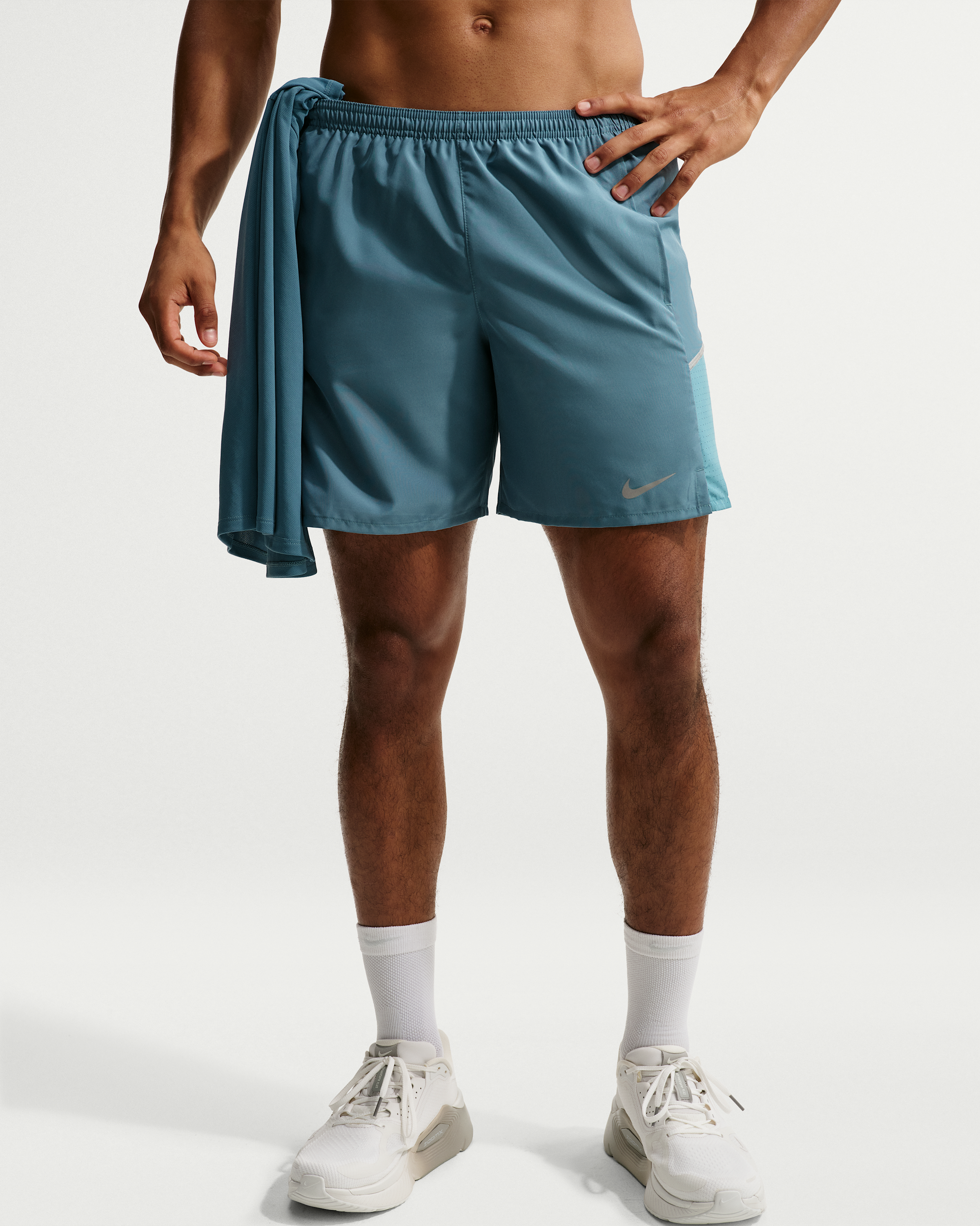 Nike Miler Men's Dri-FIT 18cm (approx.) Brief-Lined Running Shorts - Smoky Blue/Cerulean - View 2