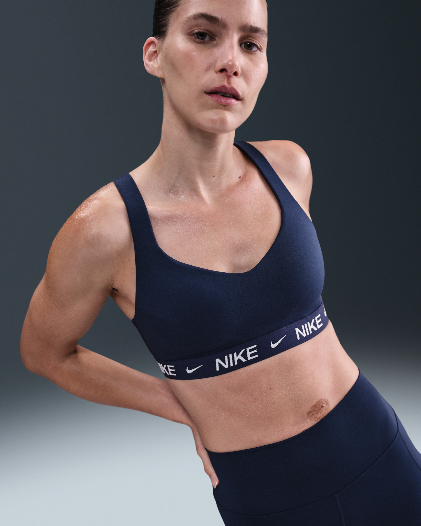 Nike Indy High-Support Women's Padded Adjustable Sports Bra - Midnight Navy - View 1