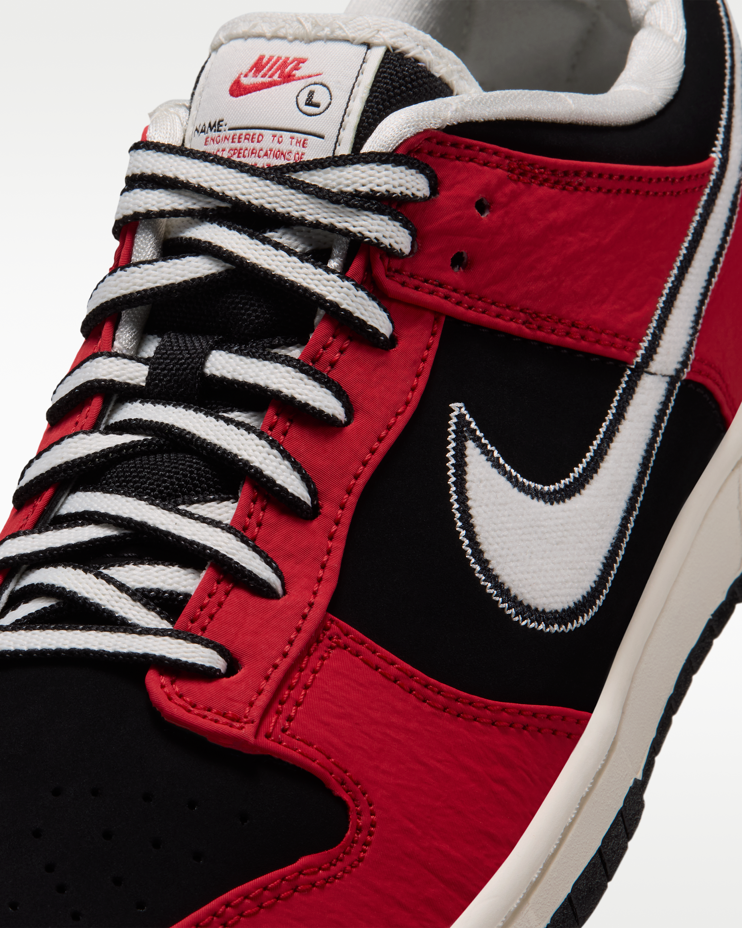 Nike Dunk Low Retro Men's Shoes - Black/University Red/Sail - View 7