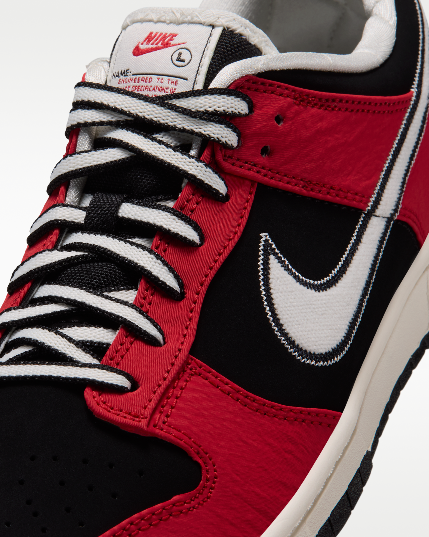 Nike Dunk Low Retro Men's Shoes - Black/University Red/Sail - View 7