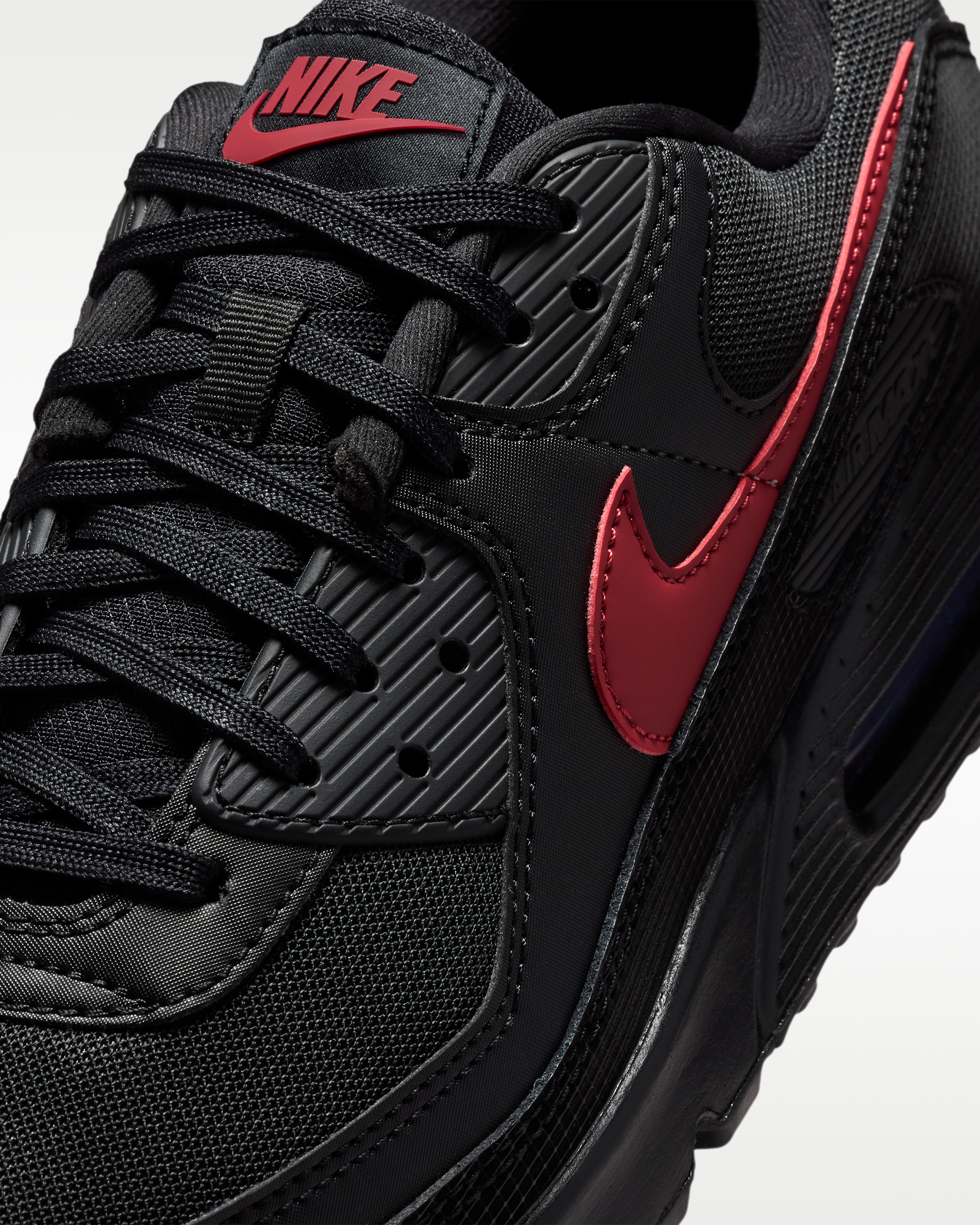 Nike Air Max 90 Men's Shoes - Black/Black/Tough Red - View 7
