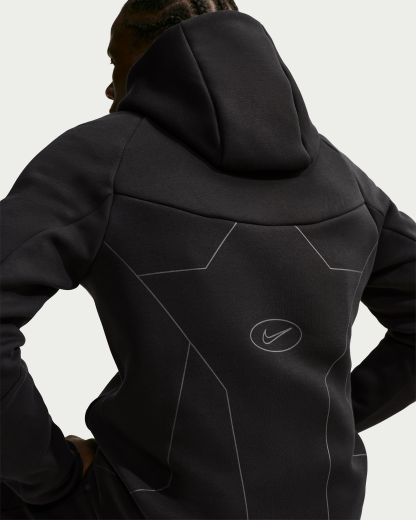 Nike Tech Men's Full-Zip Fleece Windrunner Hoodie - Black - View 3