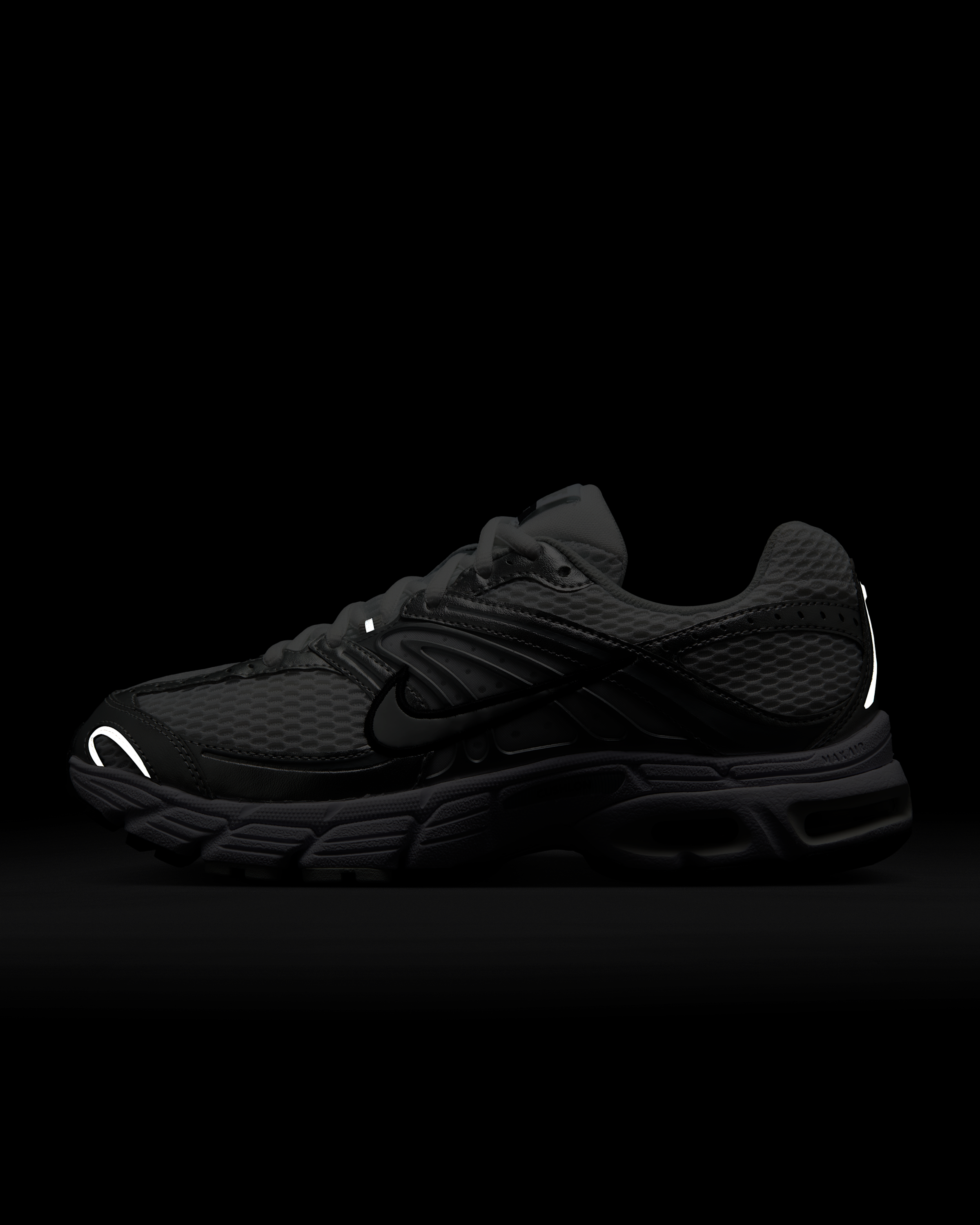 Nike Air Max Moto 2K Women's Shoes with Reflective Design Accents - White/Metallic Silver/Black/Photon Dust - View 9