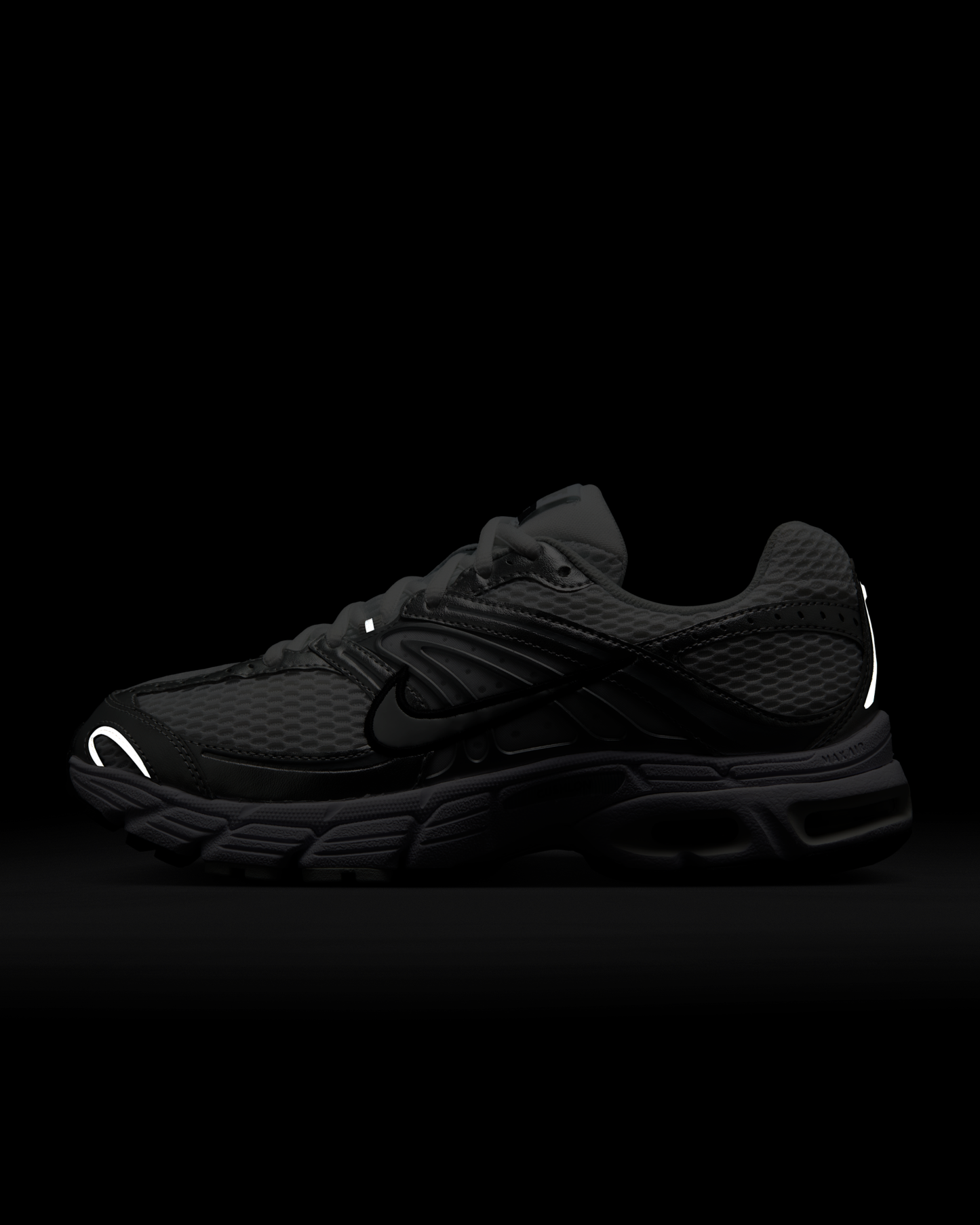 Nike Air Max Moto 2K Women's Shoes with Reflective Design Accents - White/Metallic Silver/Black/Photon Dust - View 9