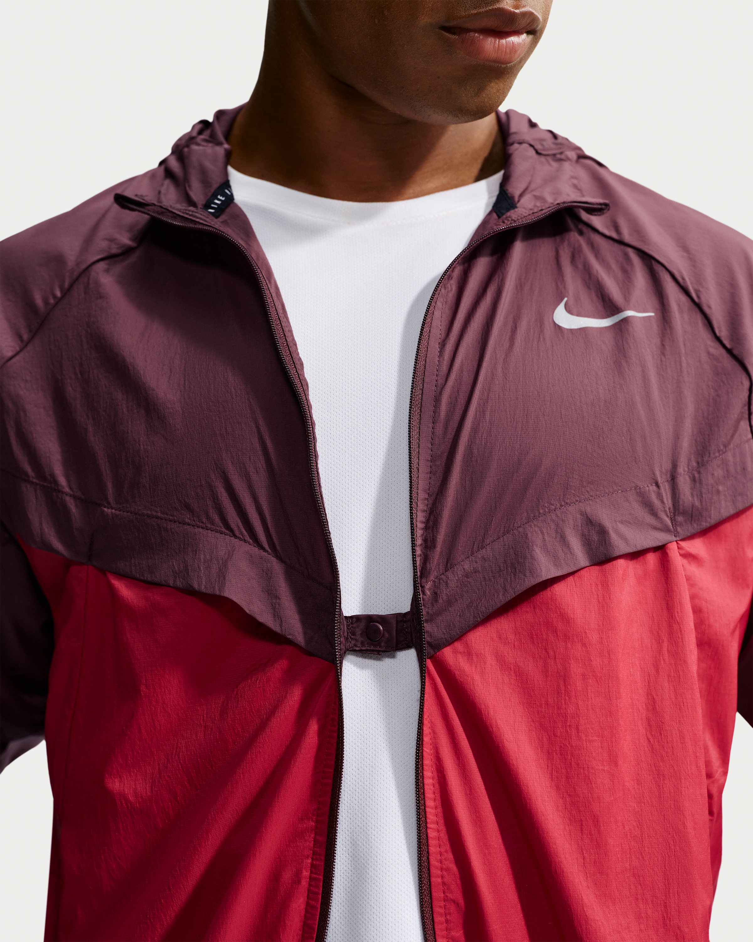 Nike Stride Men's Repel UV Running Jacket - Mystic Dates/Tough Red - View 7