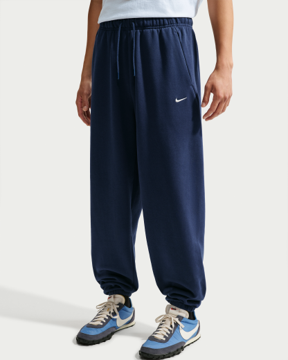 Nike Solo Fleece Men's Cuffed Trousers - Midnight Navy/Sail - View 2