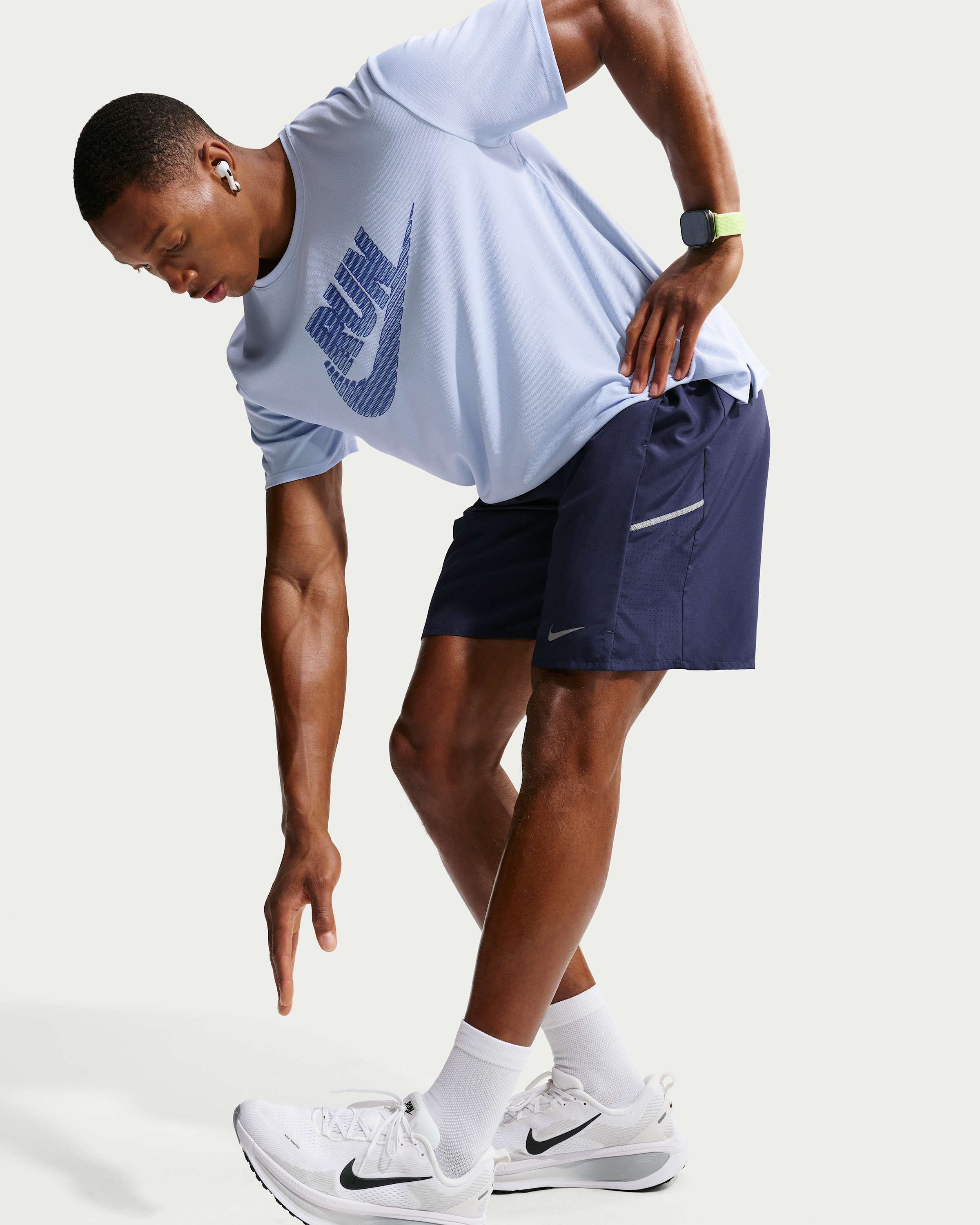 Nike Miler Men's Dri-FIT 23cm (approx.) Unlined Running Shorts - Midnight Navy/Midnight Navy - View 4