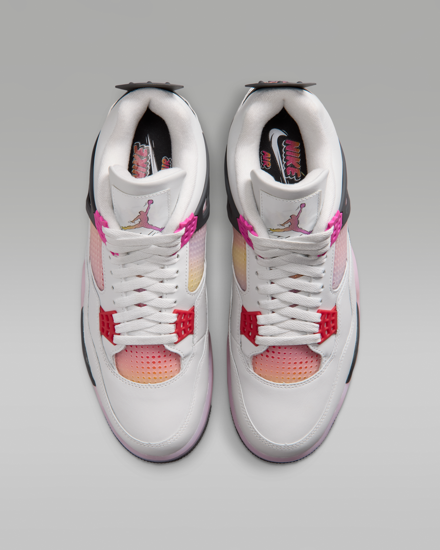 Air Jordan 4 Retro 'Comic' Men's Shoes - Off-White/Anthracite/Fire Pink - View 4