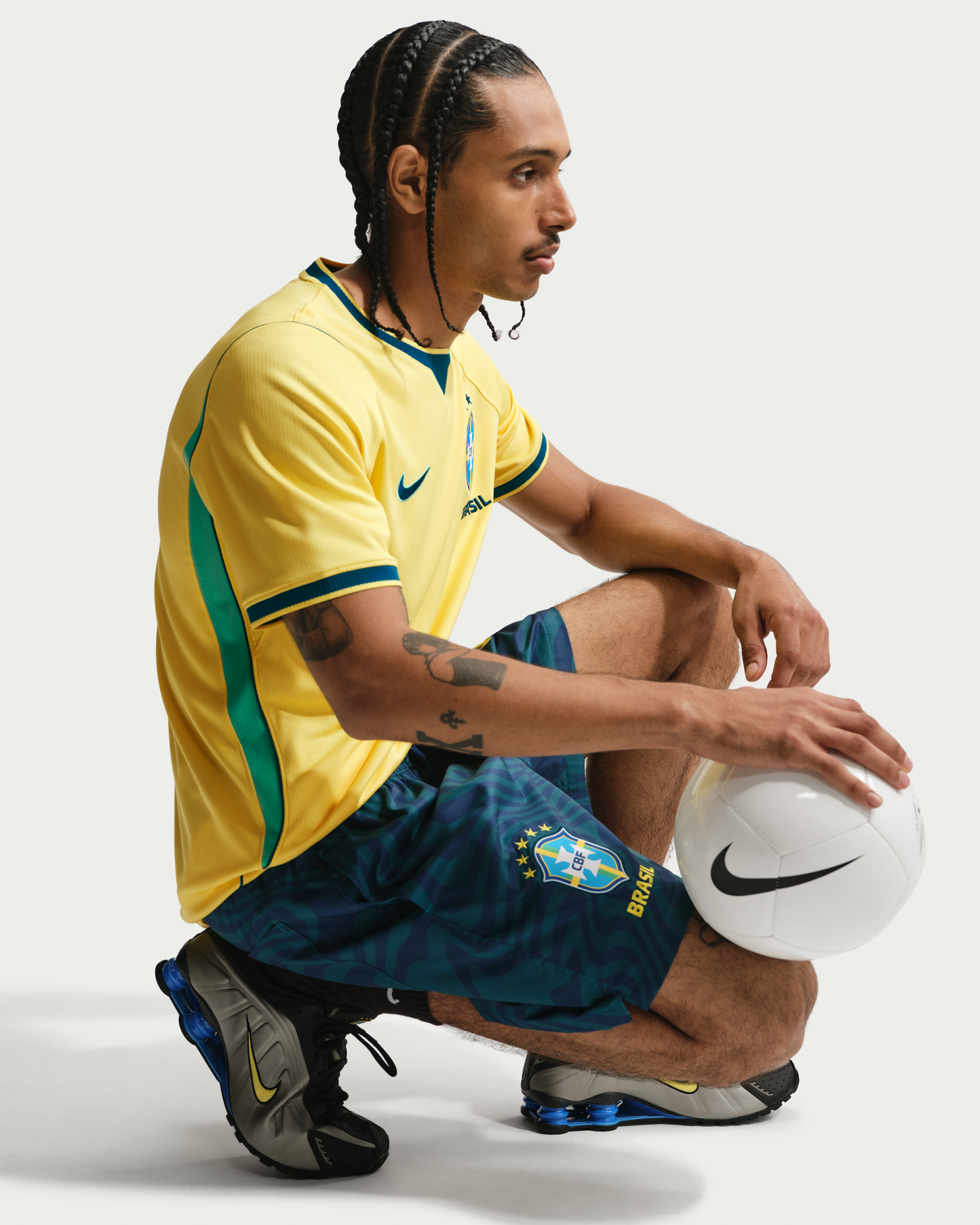 Brazil National Team 2026 Stadium Home Men's Nike Dri-FIT Football Shirt - Canary/Light Menta/Geode Teal - View 3