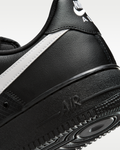 Nike Air Force 1 '07 LV8 Men's Shoes - Black/Black/White - View 8