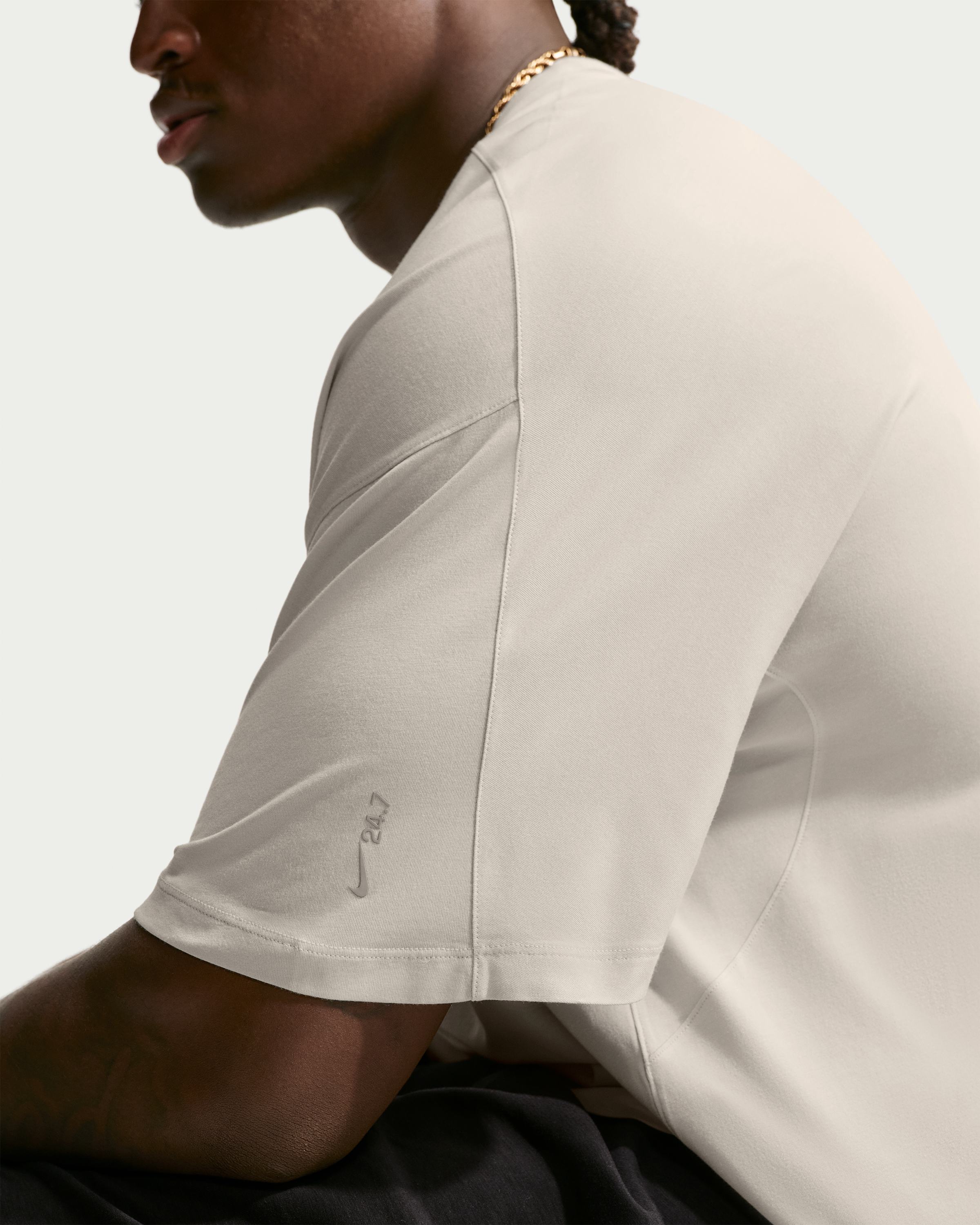 Nike 24.7 ImpossiblySoft Light Men's Dri-FIT Short-Sleeved T-Shirt - Light Orewood Brown/Sail/Light Iron Ore - View 9