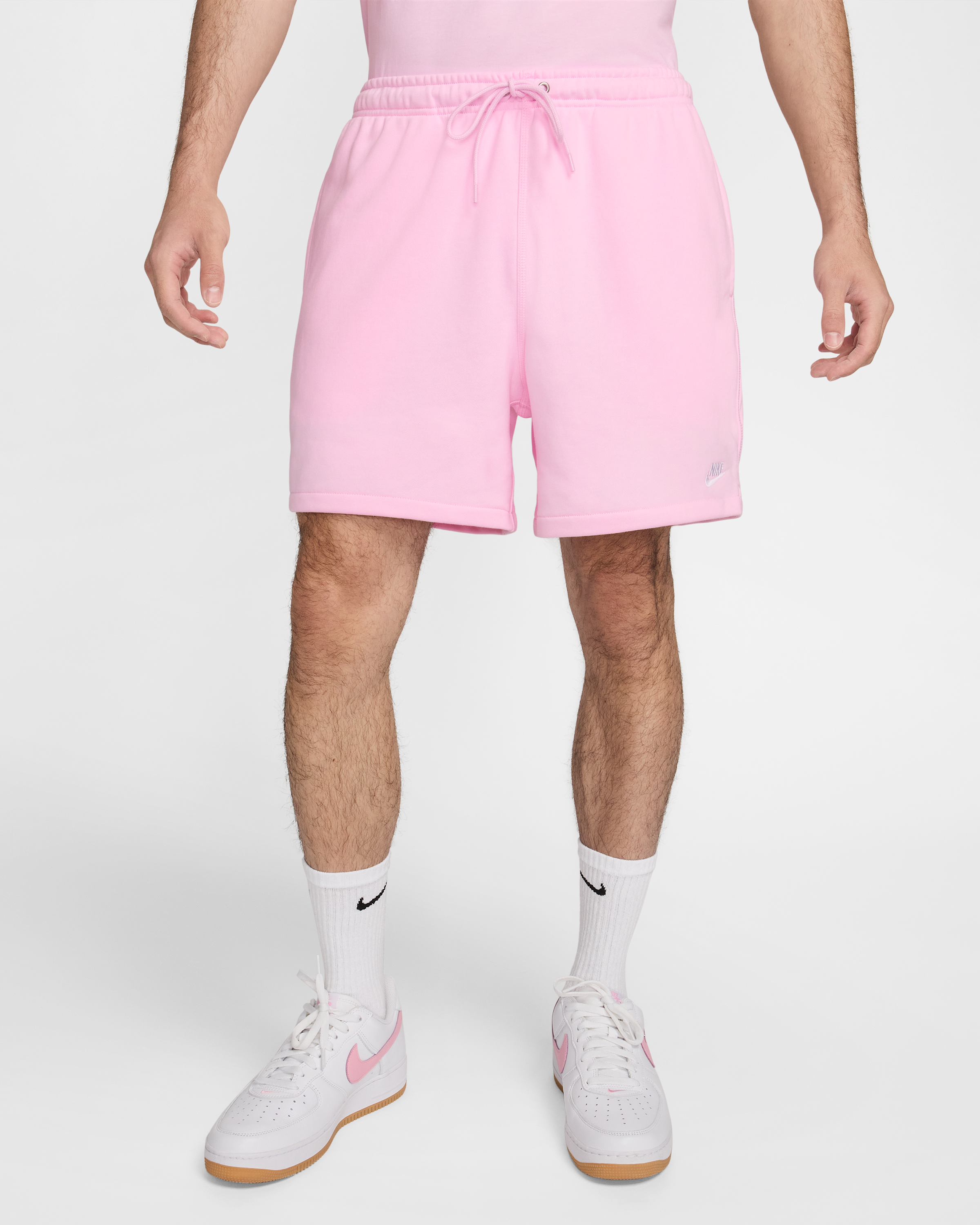 Nike Club Men's French Terry Flow Shorts - Pink Foam/Pink Foam/White - View 1