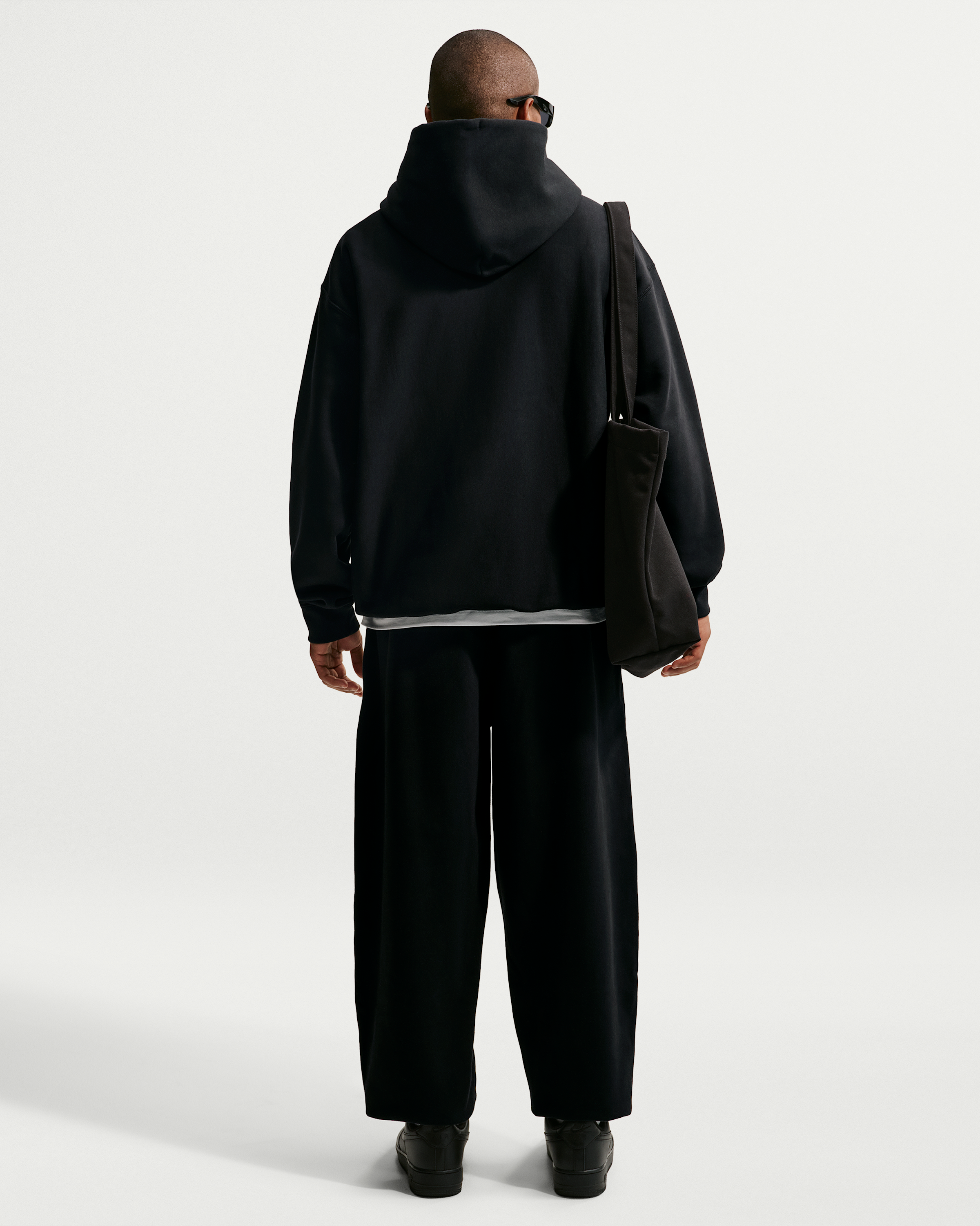 Nike Solo Swoosh Men's Pullover Hoodie - Black/Black/White - View 5