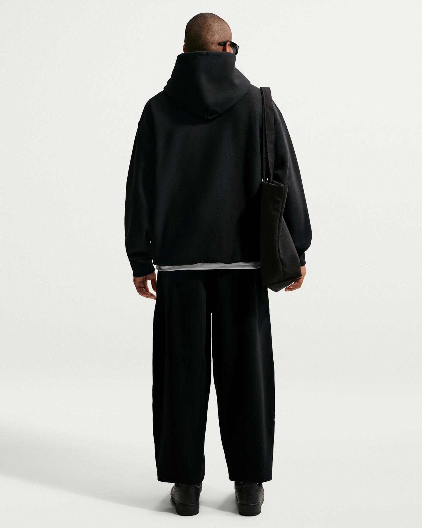 Nike Solo Swoosh Men's Pullover Hoodie - Black/Black/White - View 5