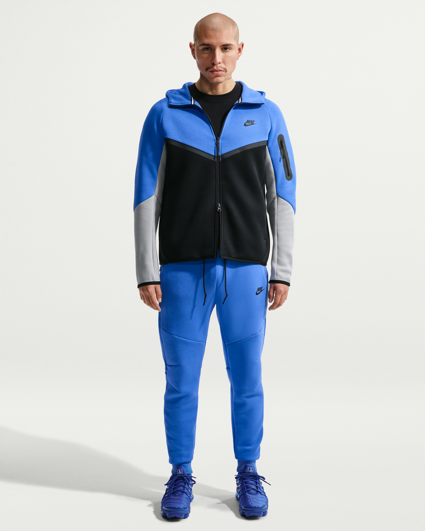 Nike Tech Men's Fleece Windrunner Full-Zip Jacket - Blue Crystal/Black/Light Smoke Grey/Black - View 4
