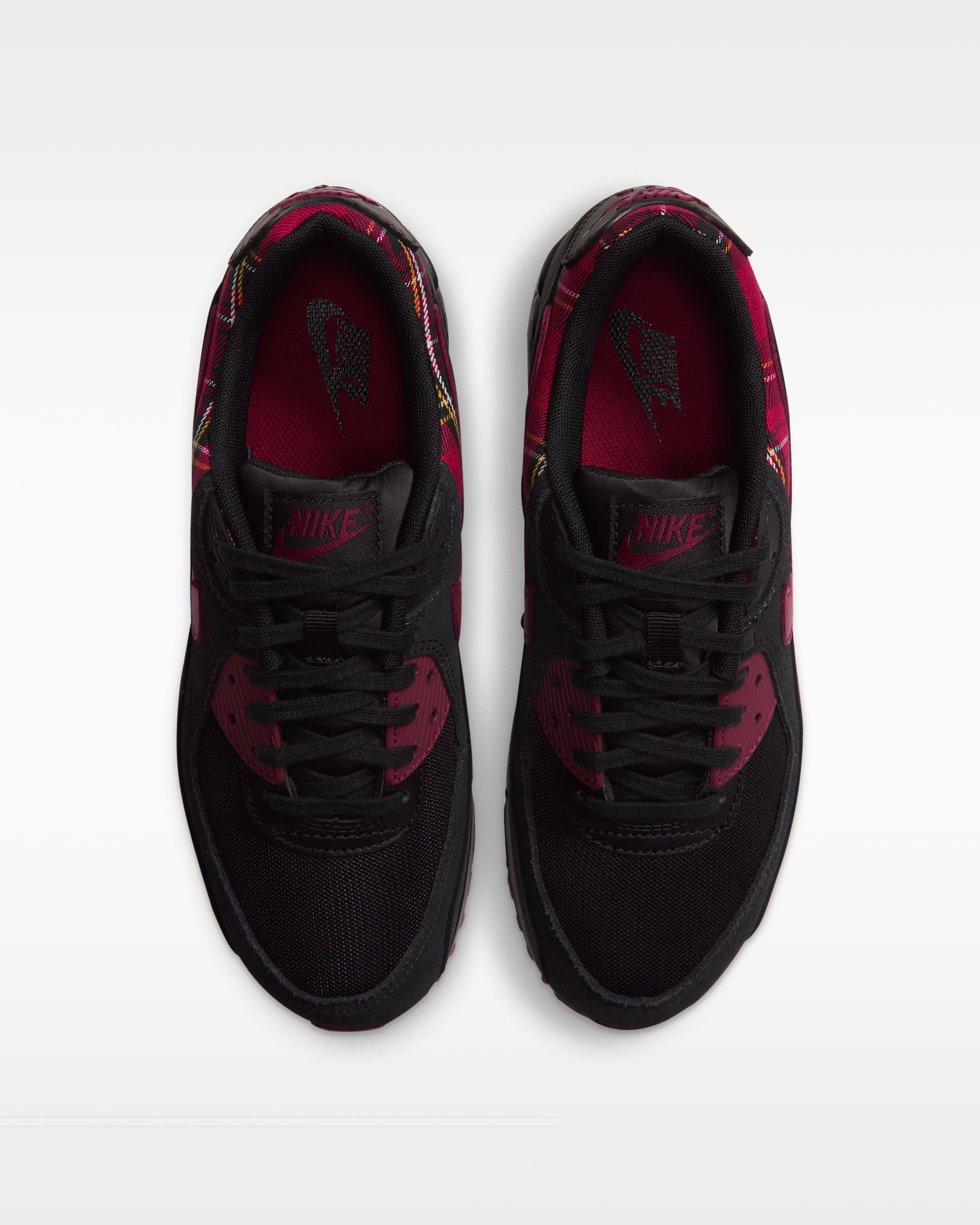 Nike Air Max 90 'Check' Women's Shoes - Black/Tough Red/Yellow Ochre/Team Red - View 4