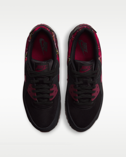 Nike Air Max 90 'Check' Women's Shoes - Black/Tough Red/Yellow Ochre/Team Red - View 4