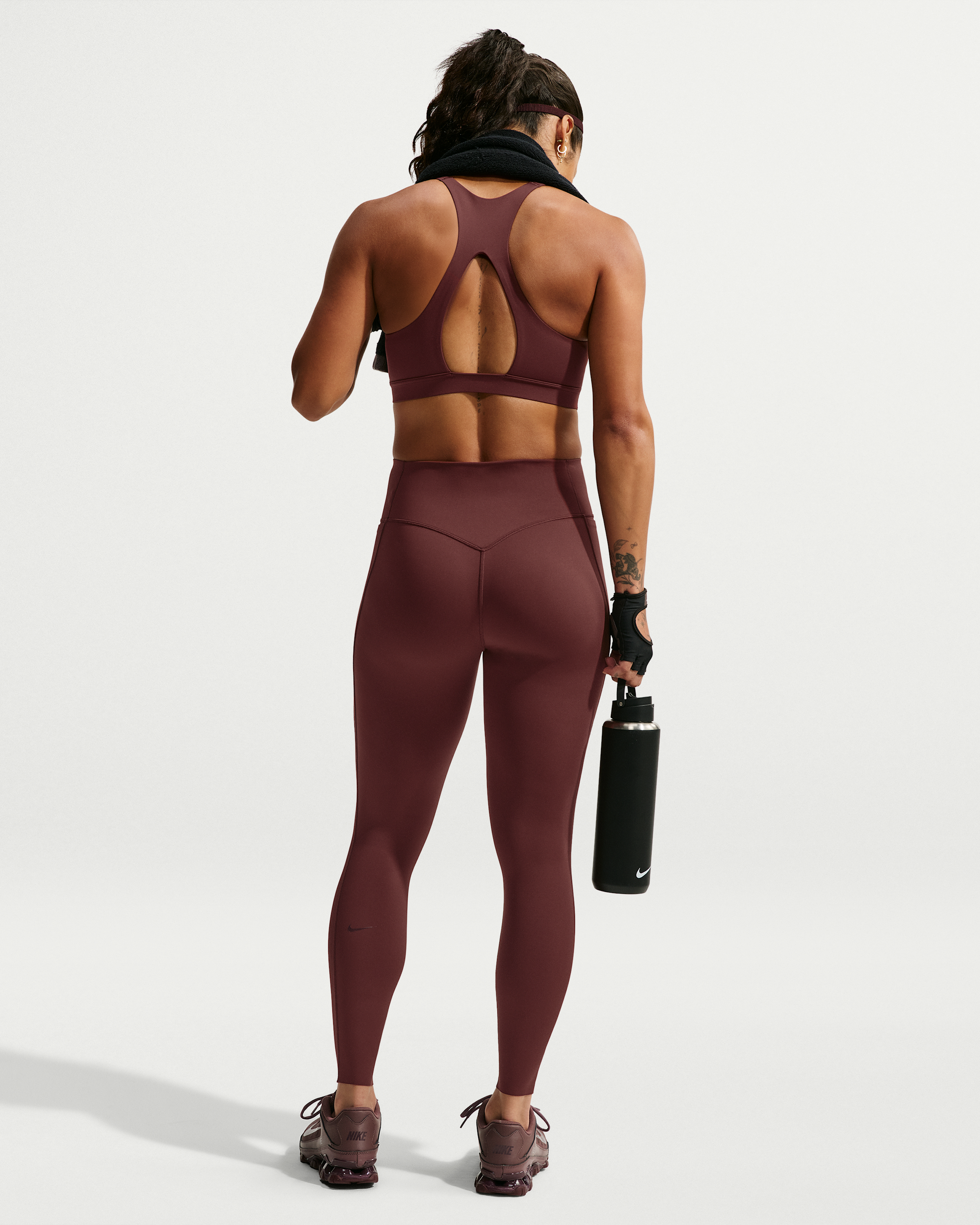 Nike Universa Women's Medium-Support Padded Sport Bra - Mystic Dates/Mystic Dates/Burgundy Crush - View 5