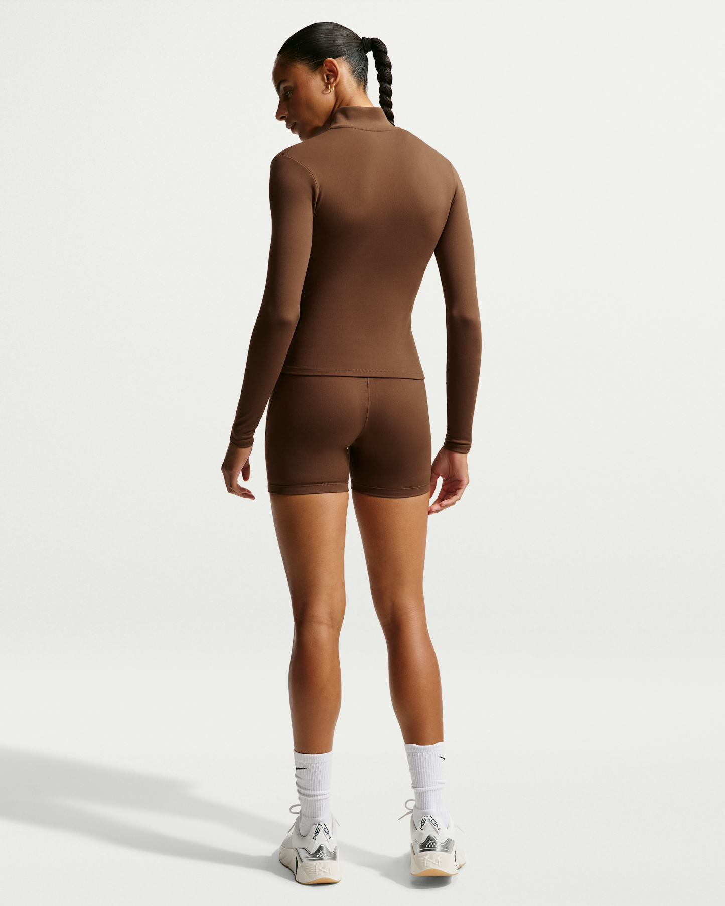 Nike One Women's High-Waisted 12.5cm (approx.) Biker Shorts - Cacao Wow/White - View 5