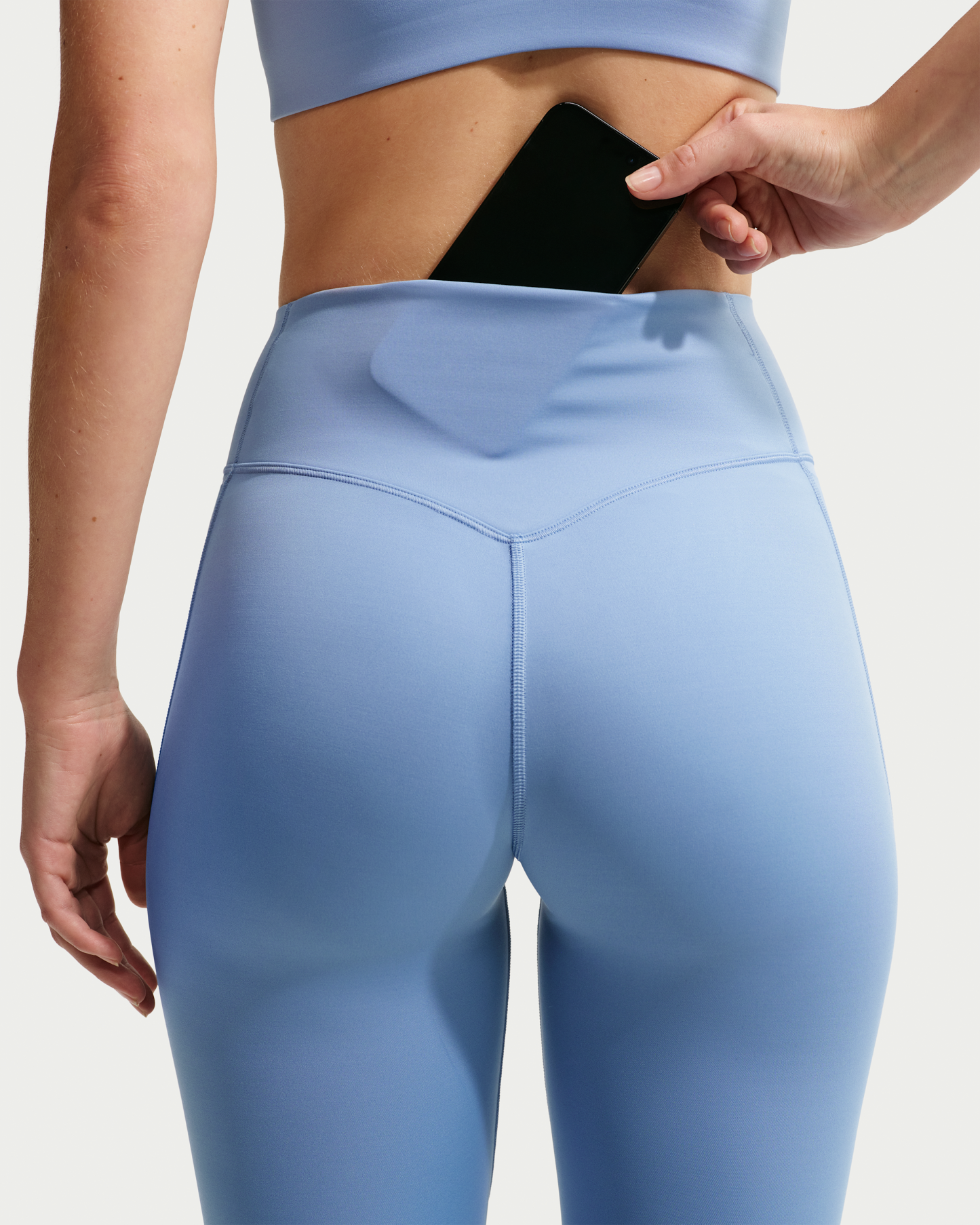 Nike Universa Women's High-Waisted Full-Length Leggings with No Front Seam - Work Blue/Chambray/New Slate - View 6