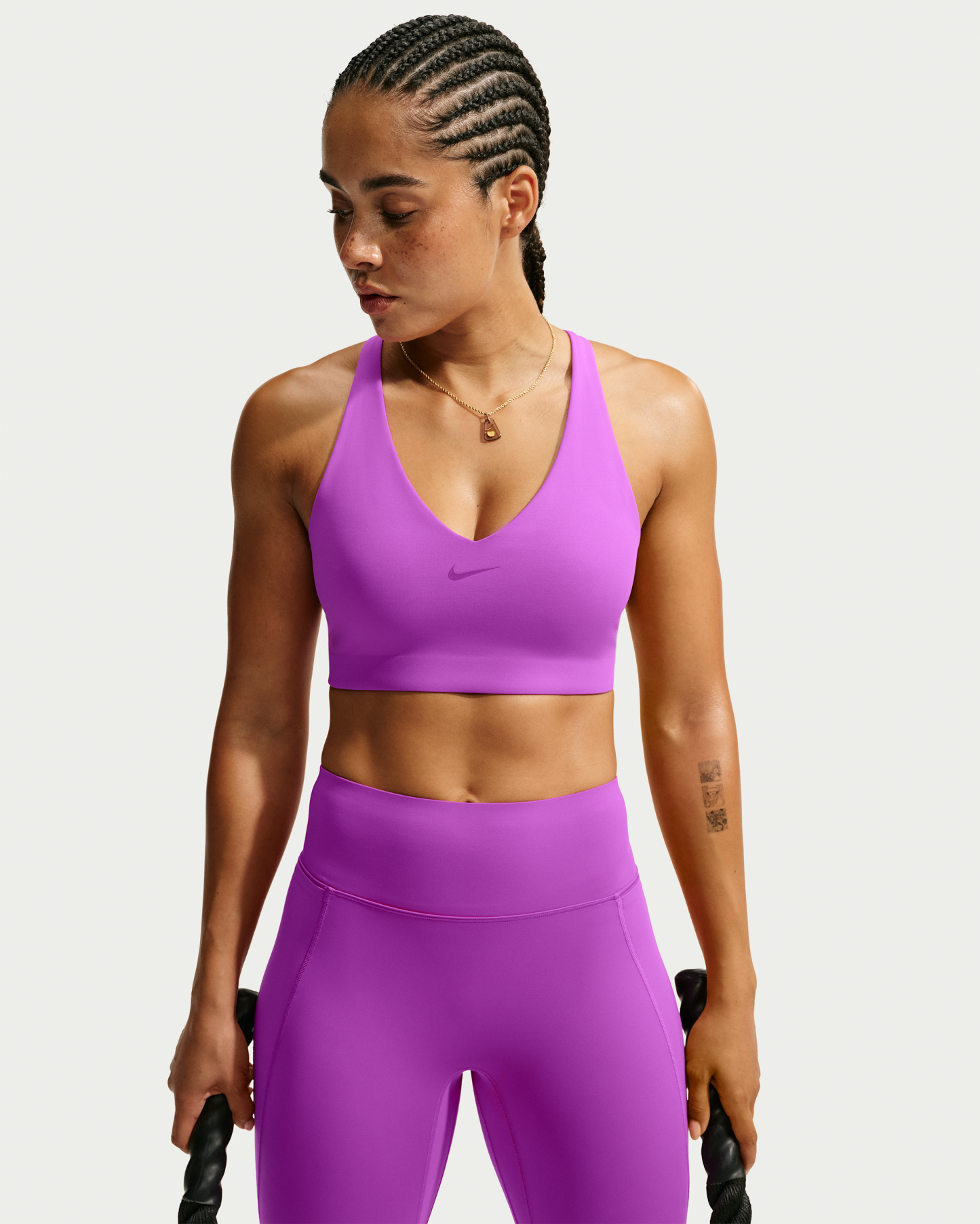 Nike Universa Women's Medium-Support Padded Sport Bra - Vivid Purple/Vivid Purple/Bold Berry - View 1