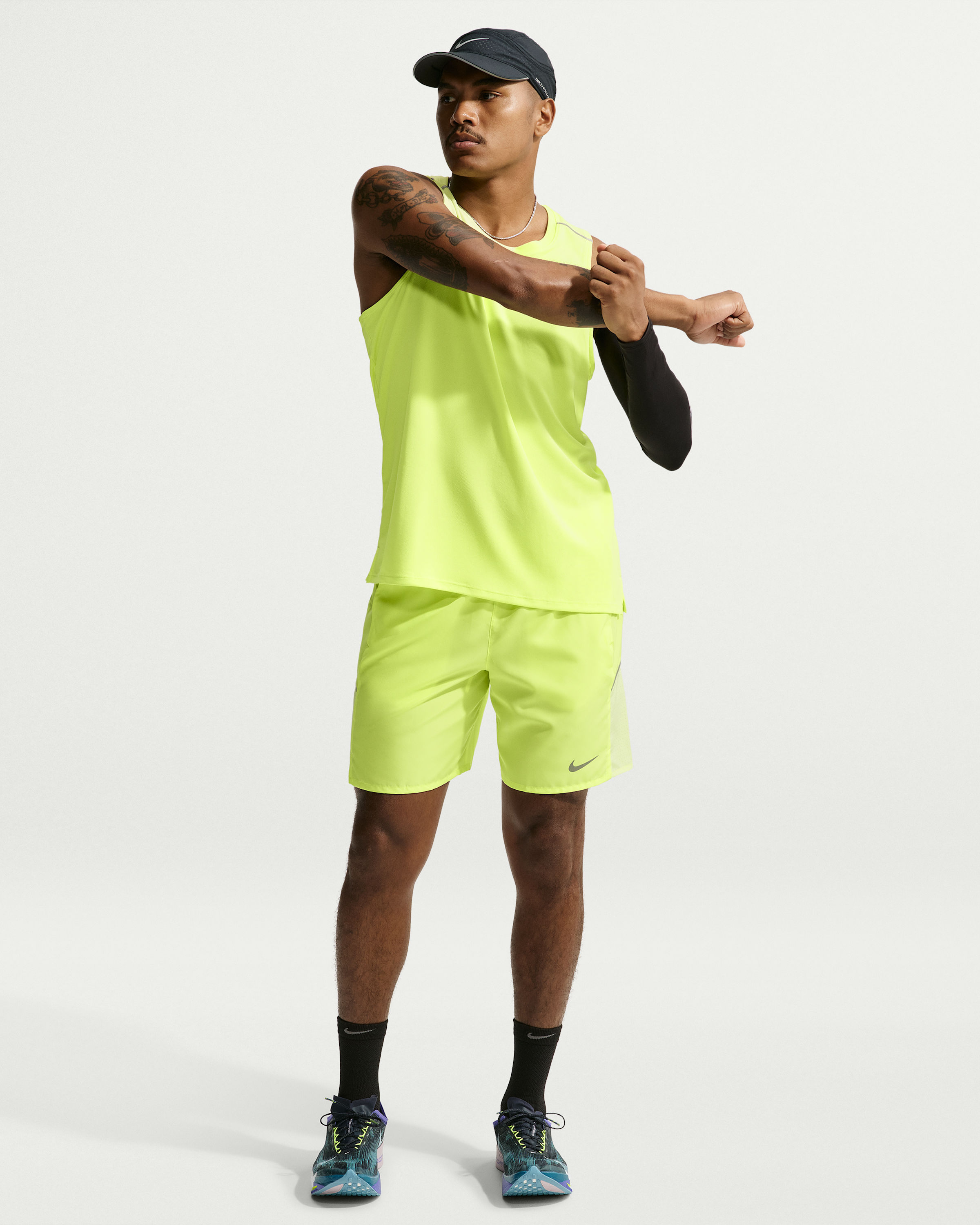 Nike Miler Men's Dri-FIT 18cm (approx.) Brief-Lined Running Shorts - Light Lemon Twist/Barely Volt - View 1