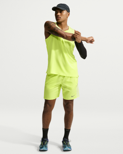 Nike Miler Men's Dri-FIT 18cm (approx.) Brief-Lined Running Shorts - Light Lemon Twist/Barely Volt - View 1