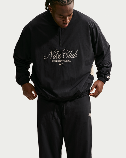 Nike Club Men's 1/2-Zip Jacket - Black/Sand Drift/Sand Drift - View 6