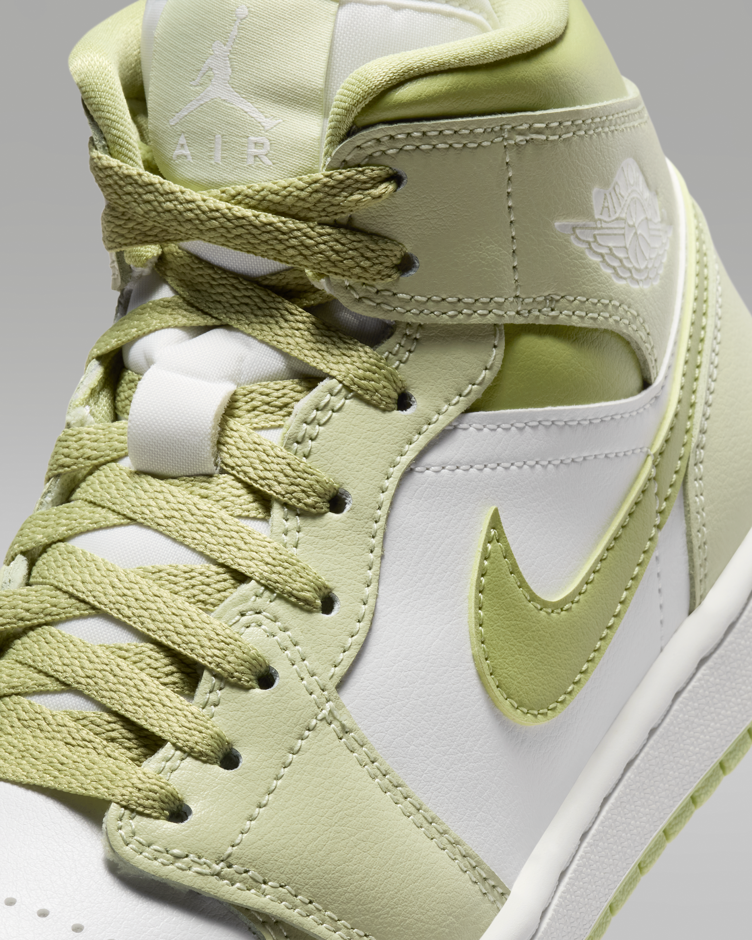 Air Jordan 1 Mid Women's Shoes - Olive Aura/Lawn/Coconut Milk/Sail - View 7