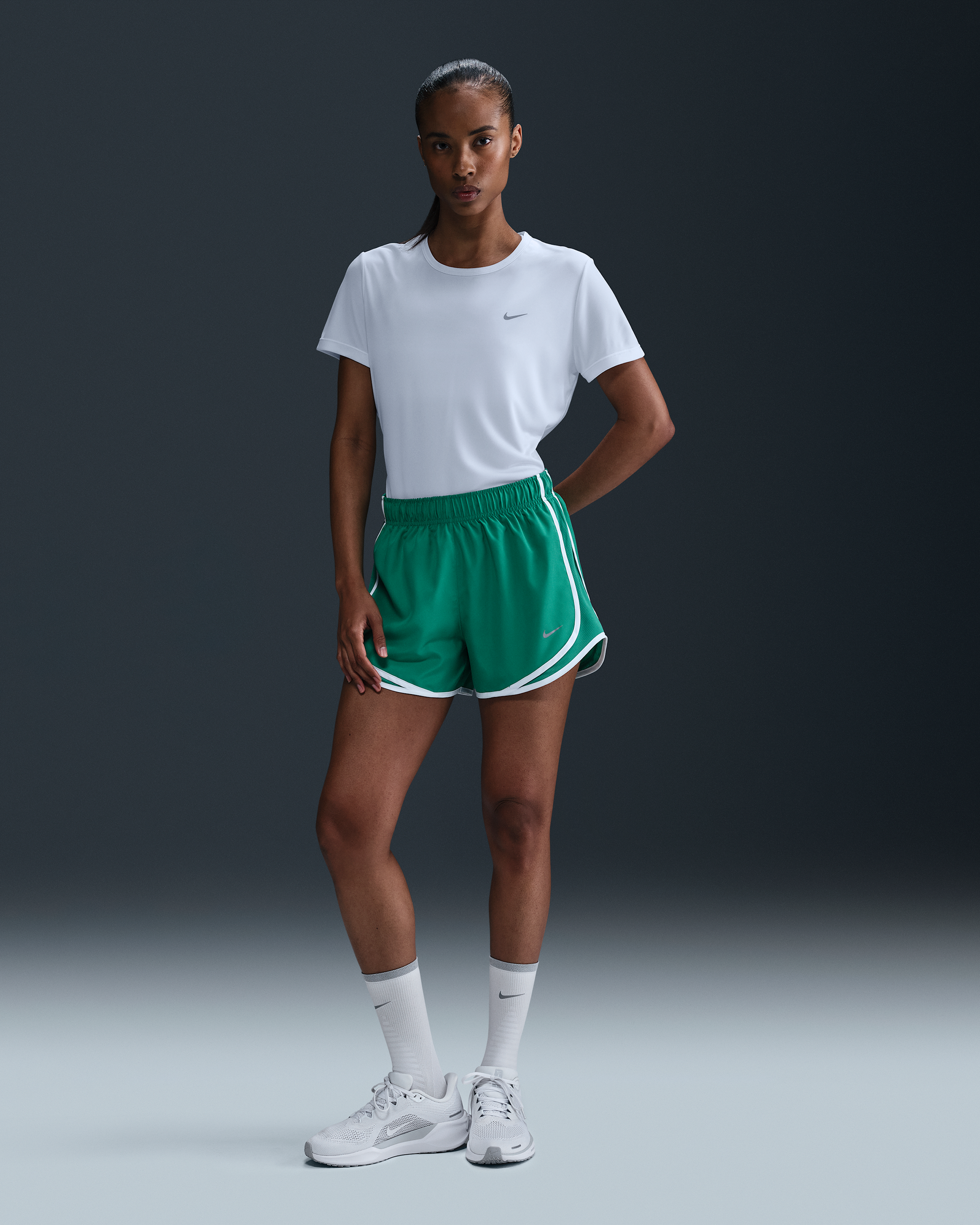 Nike Tempo Women's Dri-FIT Short-Sleeve Running Top - White - View 4