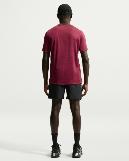 Nike Miler Men's Dri-FIT Short-Sleeve Running Top - Tough Red/Mystic Dates/Heather - View 5