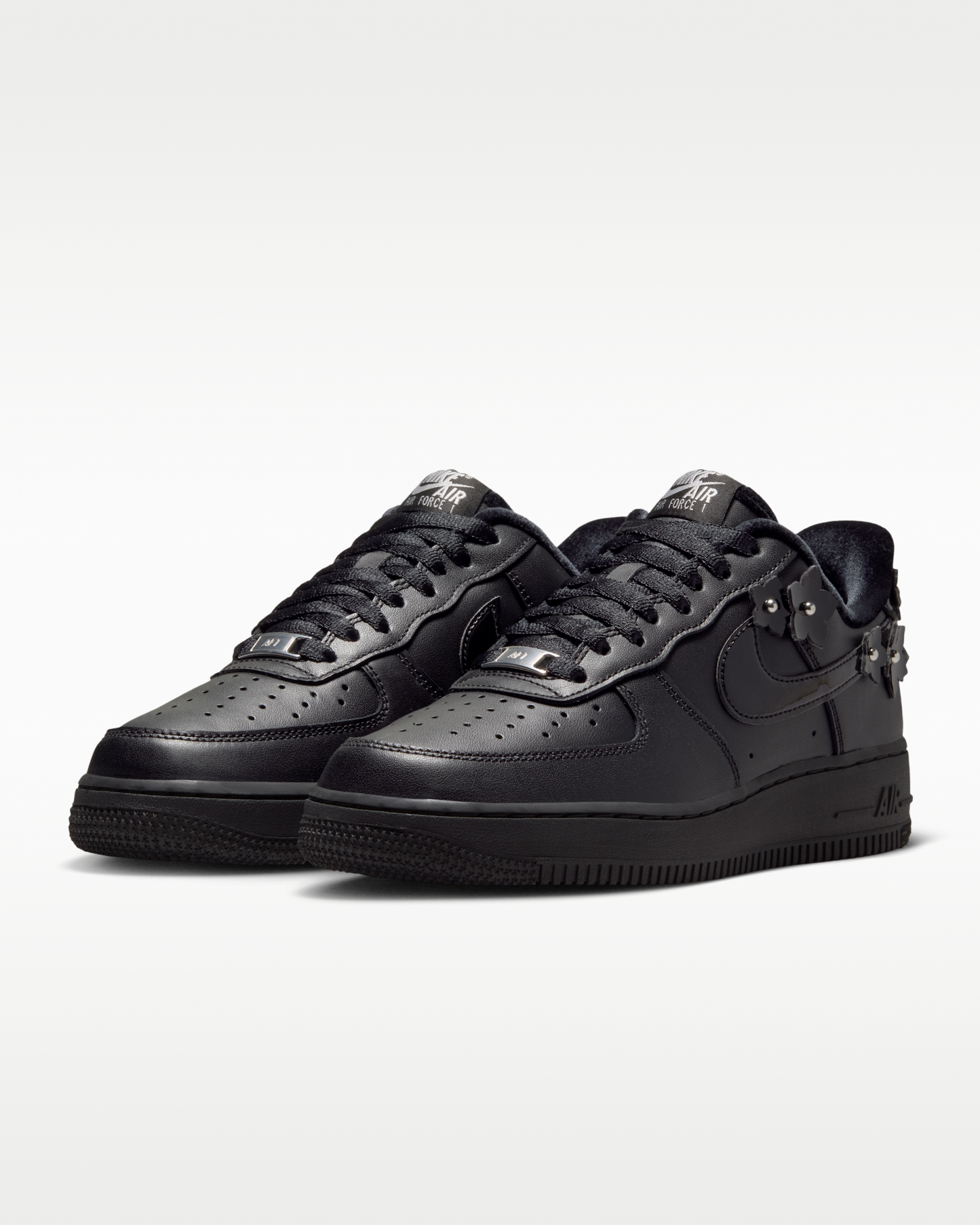 Nike Air Force 1 '07 'Florette' Women's Shoes - Black/Off-Noir/Metallic Silver/Black - View 5