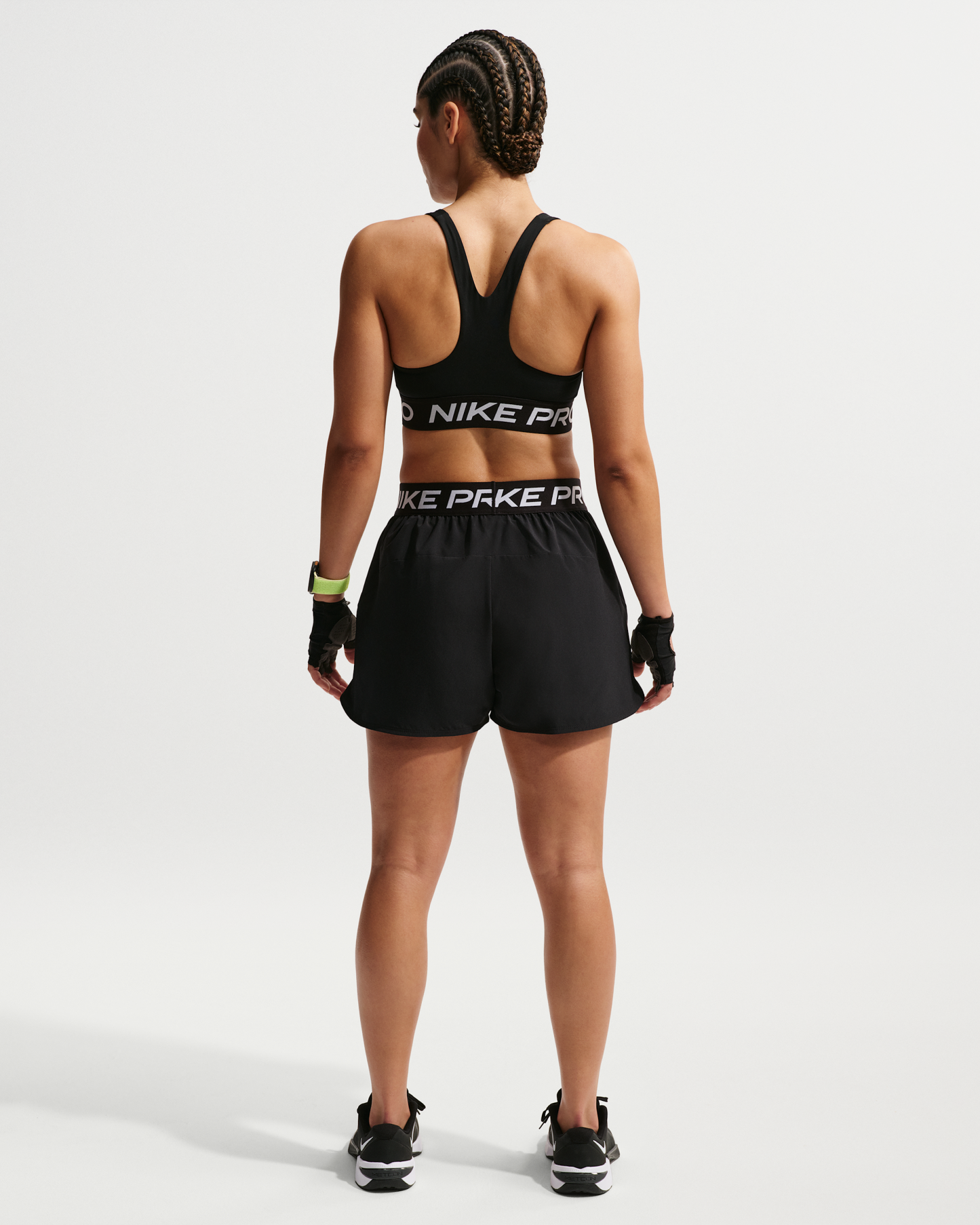Nike Pro Women's 2-in-1 Shorts - Black/White - View 5