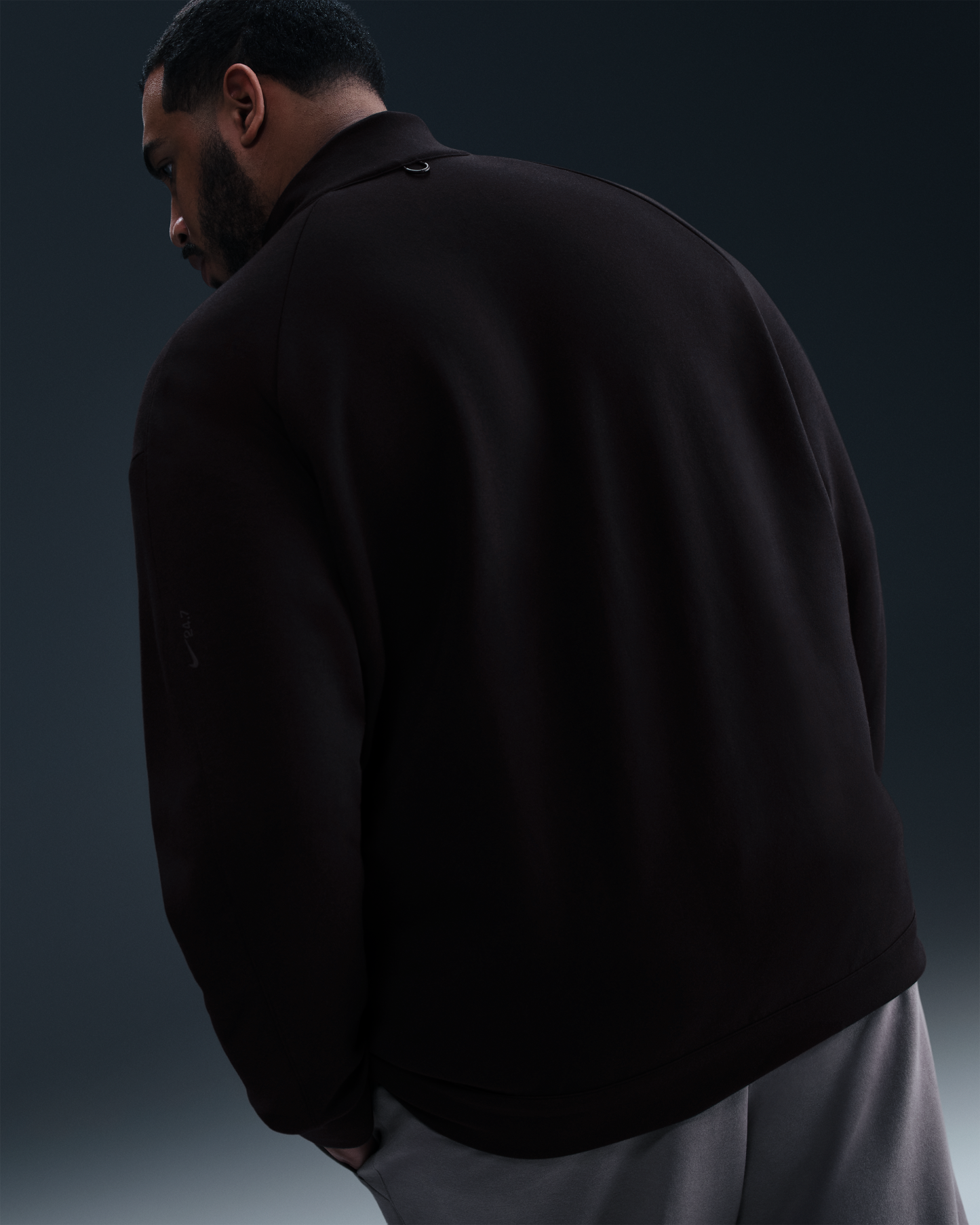 Nike 24.7 ImpossiblySoft Men's Dri-FIT 1/2-Zip Top - Black/Dark Smoke Grey - View 8