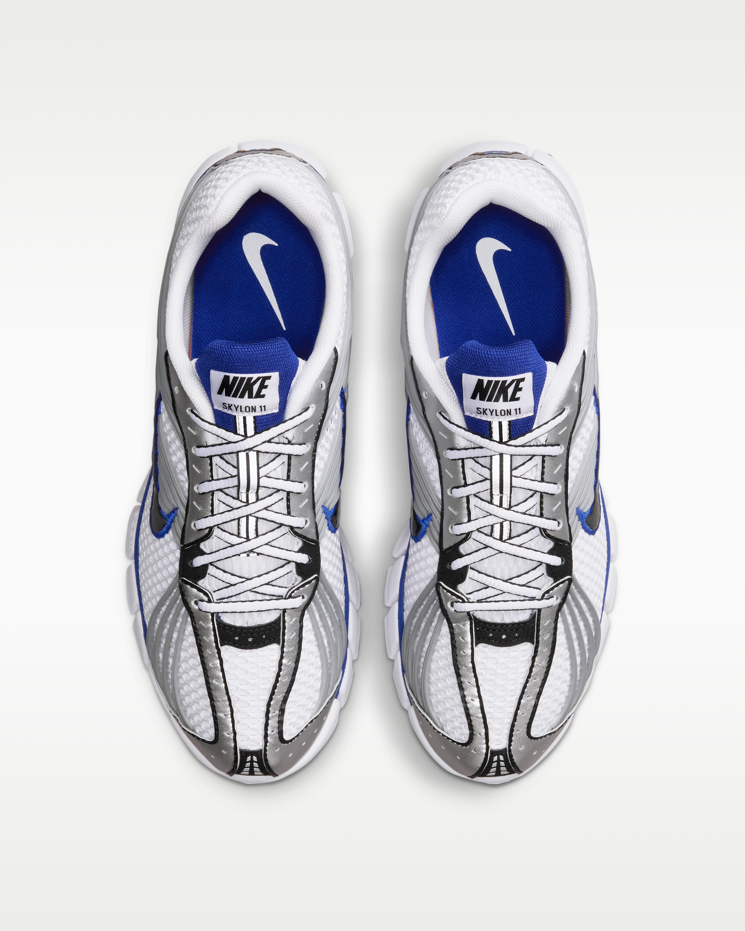 Nike Zoom Skylon 11 Men's Shoes - White/Metallic Silver/Old Royal/Black - View 4
