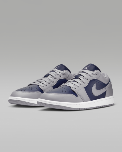 Air Jordan 1 Low Men's Shoes - Tech Grey/White/College Navy - View 5