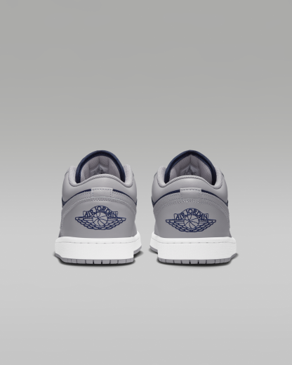 Air Jordan 1 Low Men's Shoes - Tech Grey/White/College Navy - View 6