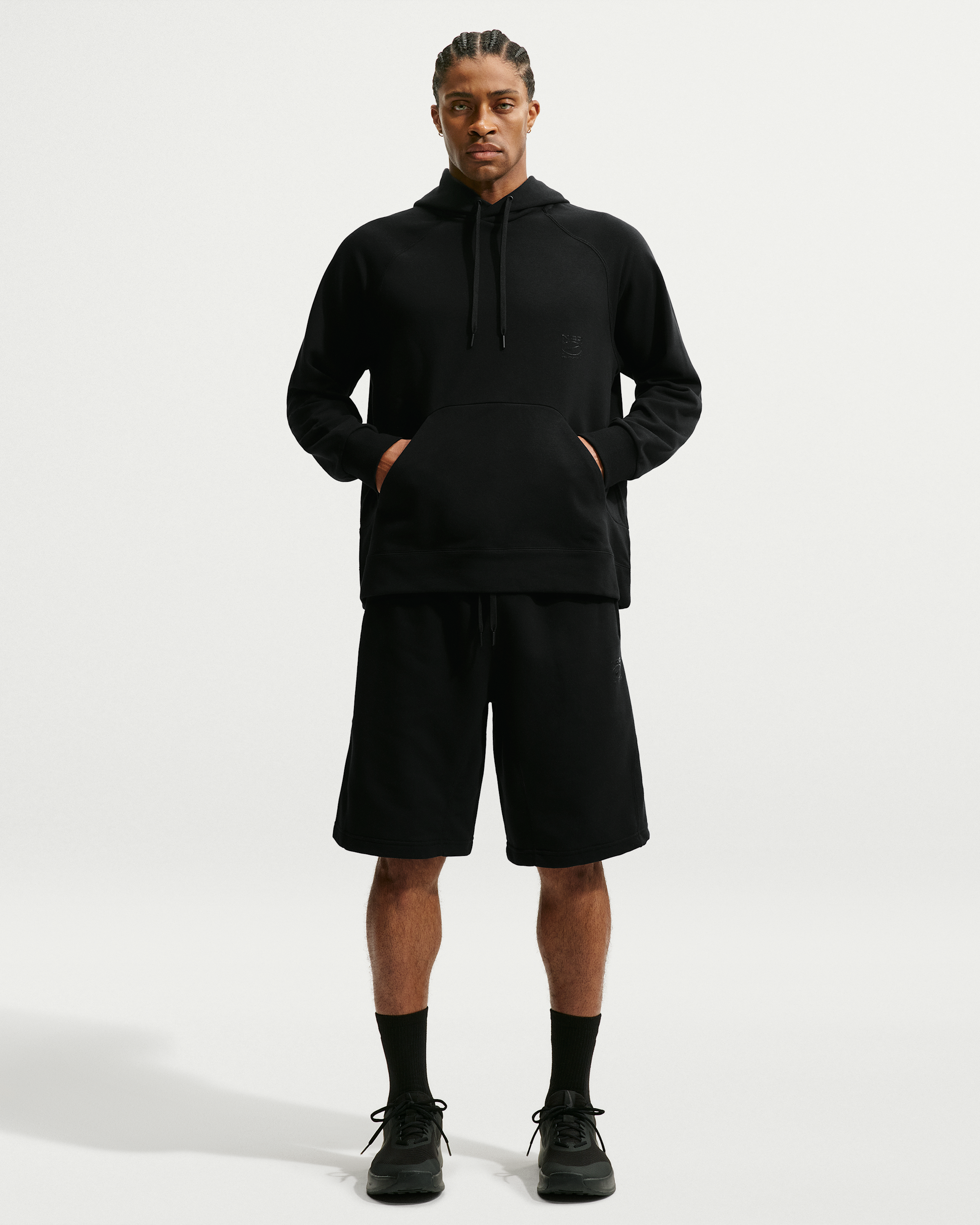 Nike N.A.C. Men's Dri-FIT Oversized Fleece Training Hoodie - Black/Black - View 4
