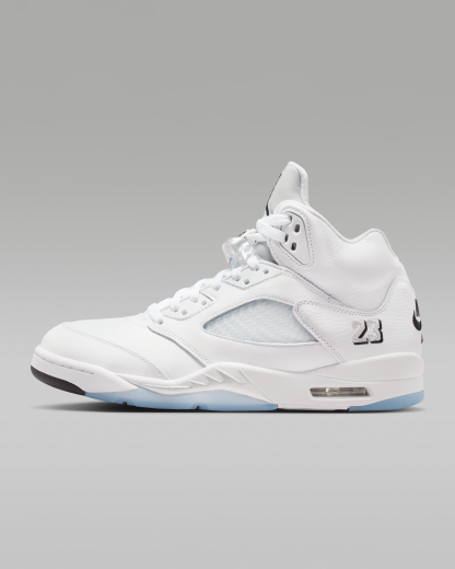 Air Jordan 5 Retro OG 'White Metallic' Men's Shoes - White/Metallic Silver/Black - View 1