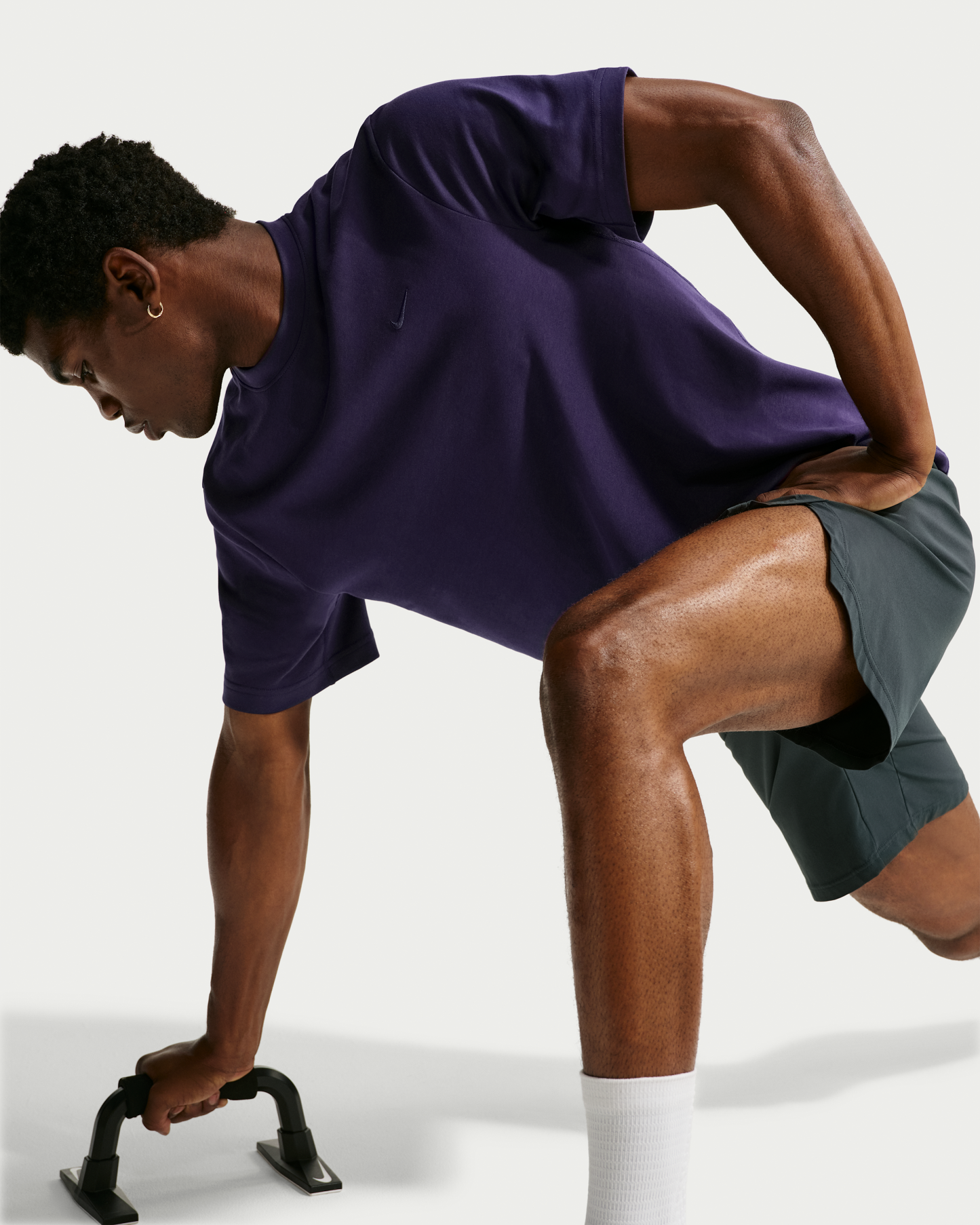 Nike Primary Men's Dri-FIT Short-sleeve Versatile Top - Purple Dynasty/Purple Dynasty - View 3