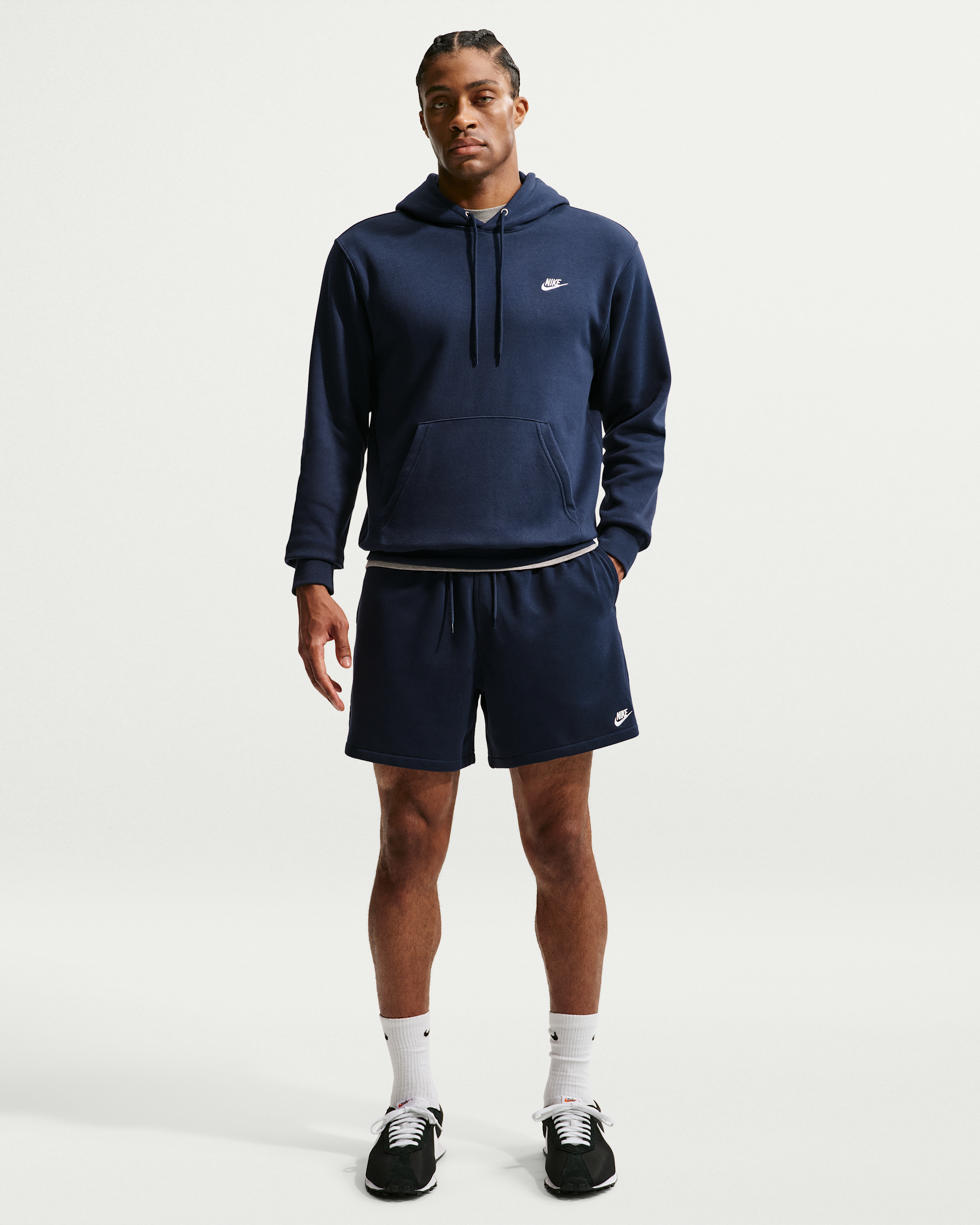 Nike Club Men's French Terry Flow Shorts - Obsidian/Obsidian/White - View 1