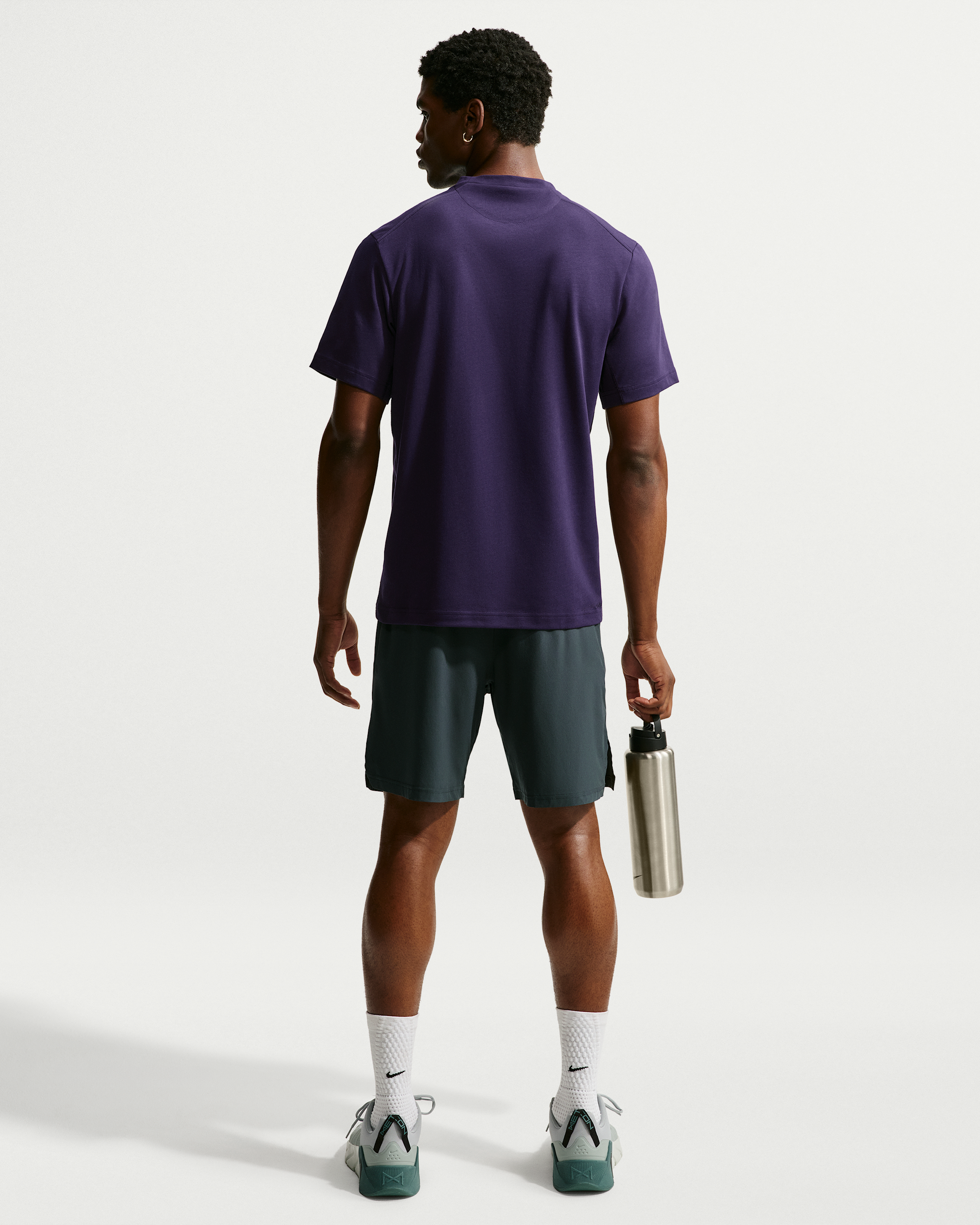 Nike Primary Men's Dri-FIT Short-sleeve Versatile Top - Purple Dynasty/Purple Dynasty - View 5